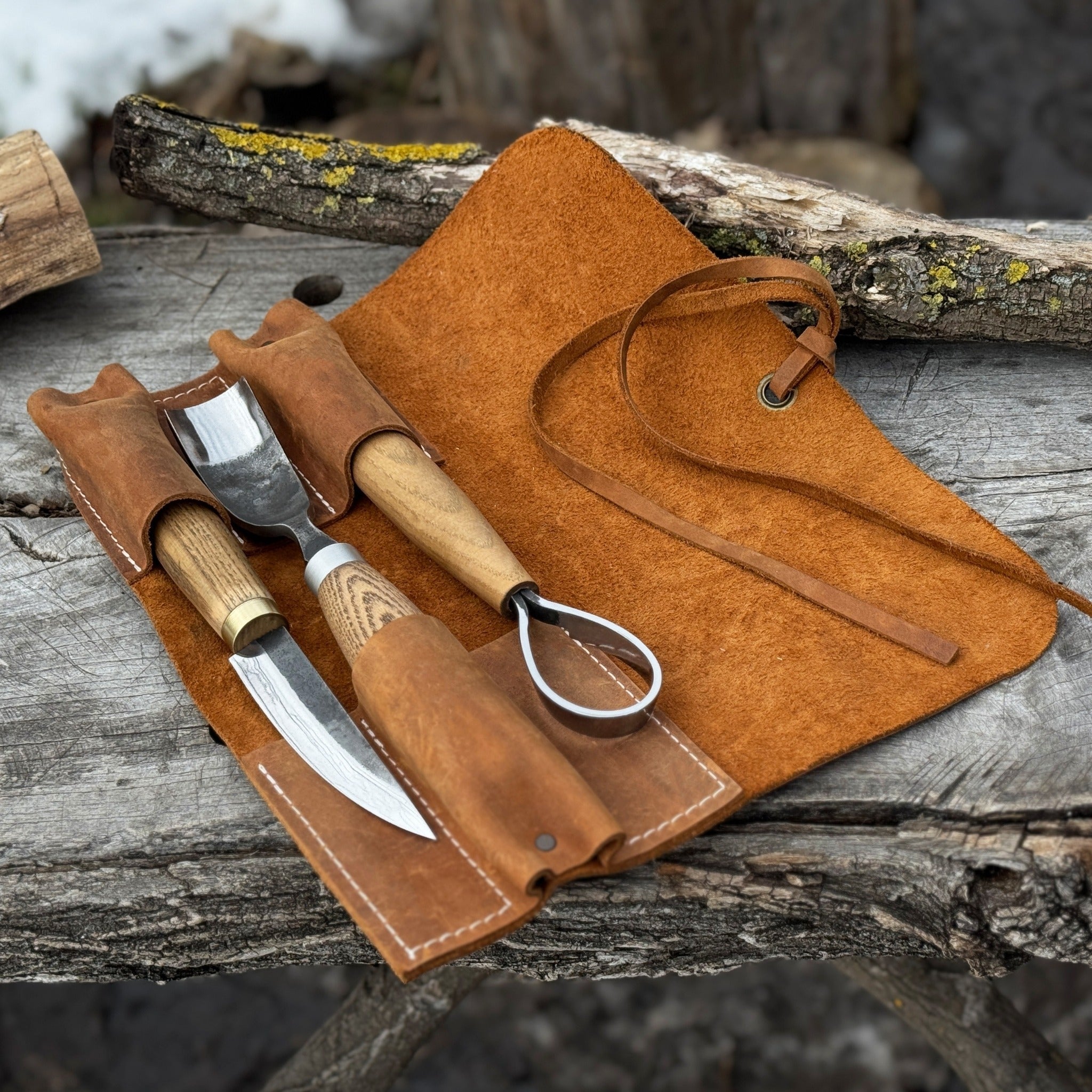 3 Pocket Leather Tool Roll - 20