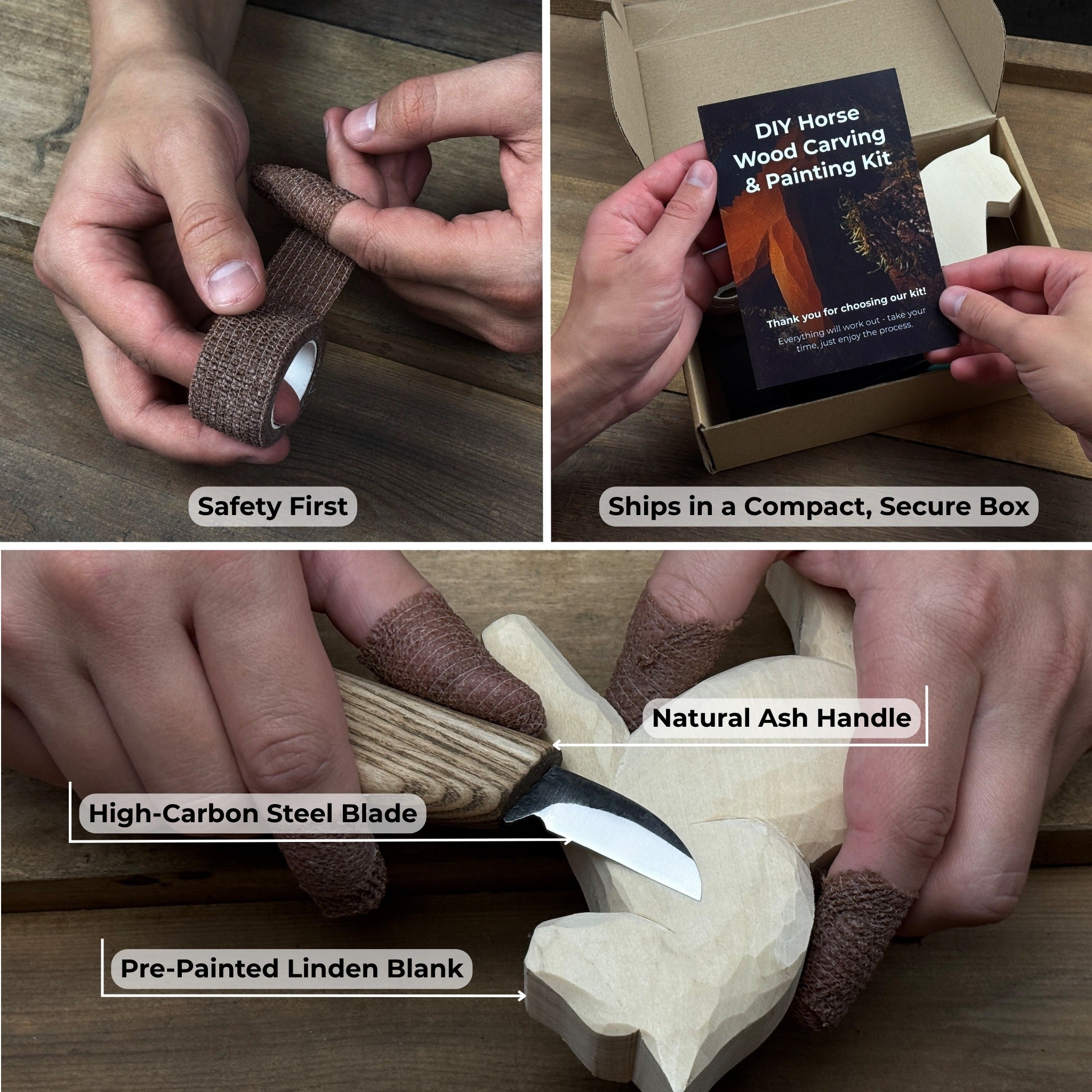 DIY-Holzschnitz- und Malset für Pferde