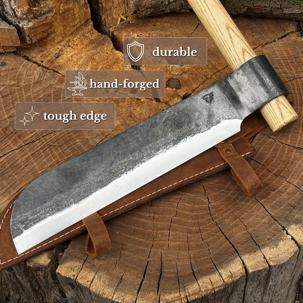 Hand-Forged Wood Splitting Froe, 25.5 cm / 10 in