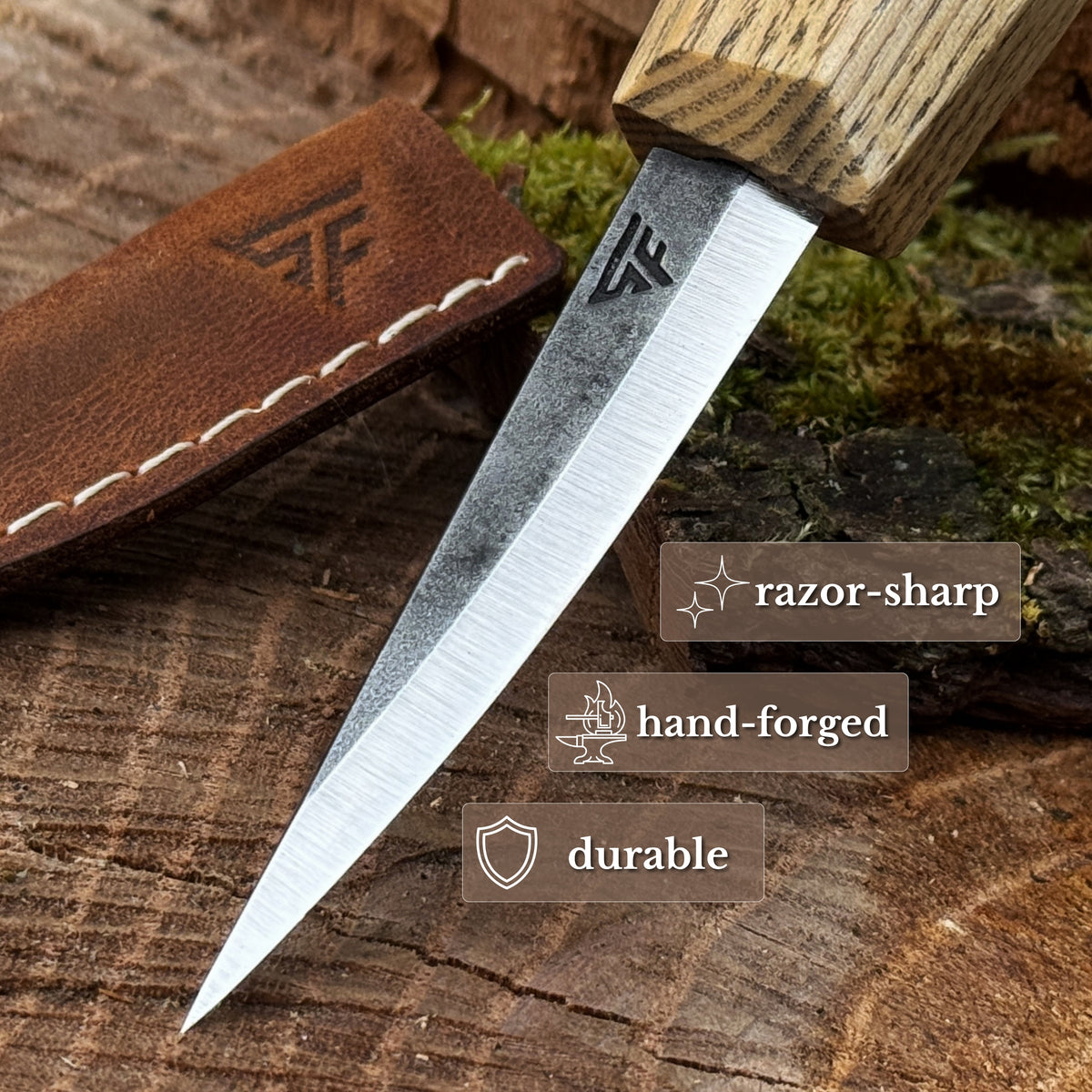 Whittling Sloyd Knife with Octagonal Handle, 7.5 cm / 2.95 in