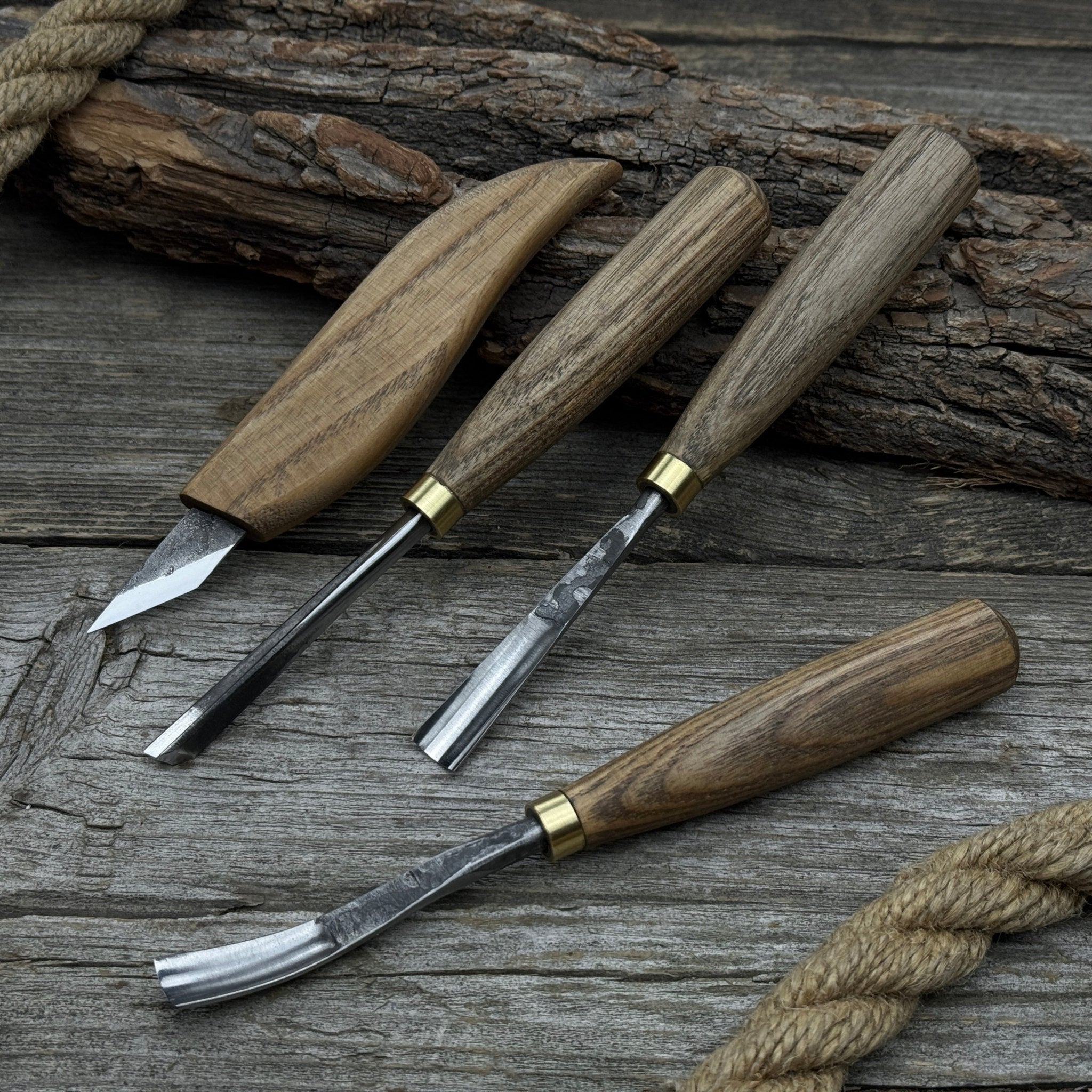 4 - Piece Carving Knife, Chisel & Gouge Set - 4