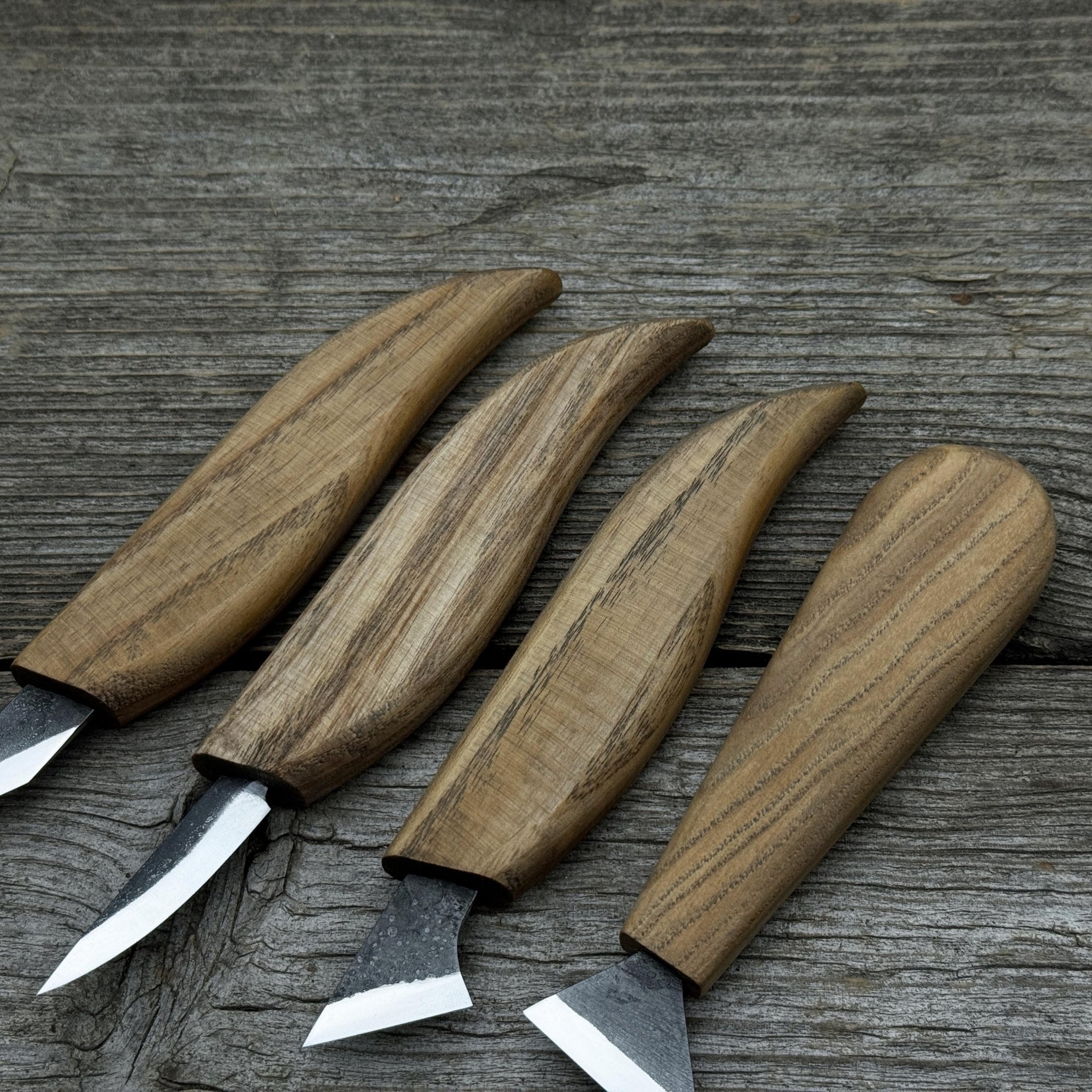 4 - Piece Hand - Forged Wood Carving Knife Set - 10