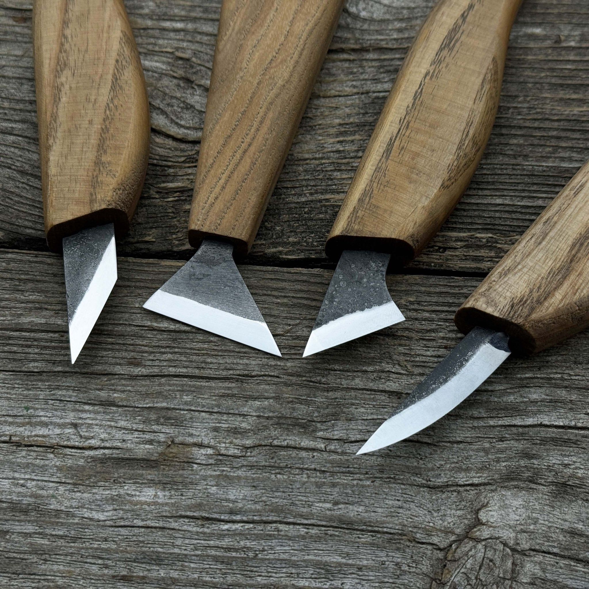 4 - Piece Hand - Forged Wood Carving Knife Set - 3