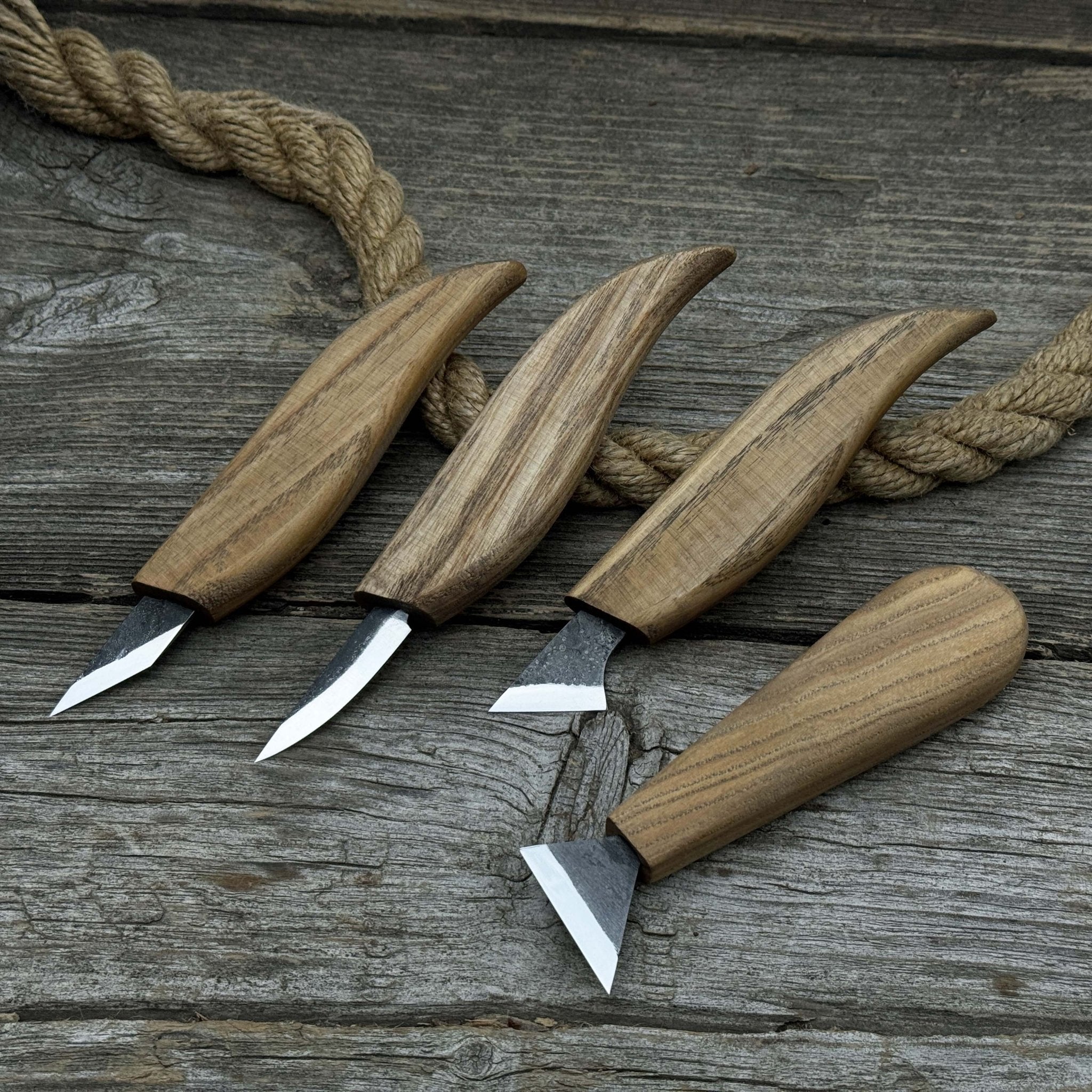 4 - Piece Hand - Forged Wood Carving Knife Set - 2