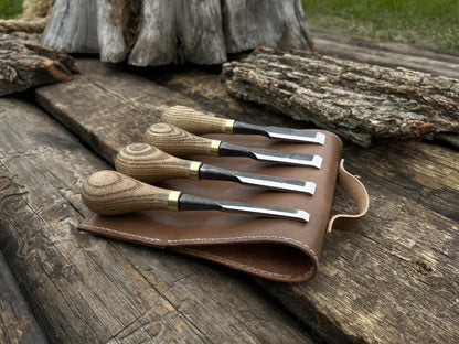 4 - Piece Hand - Forged Wood Carving Small Chisel Set - 6