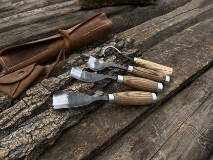 4 - Piece Hand - Forged Wood Carving Tool Set - 7