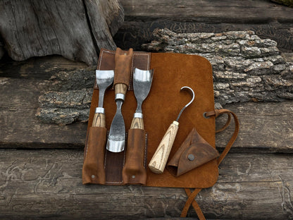 4 - Piece Hand - Forged Wood Carving Tool Set - 2