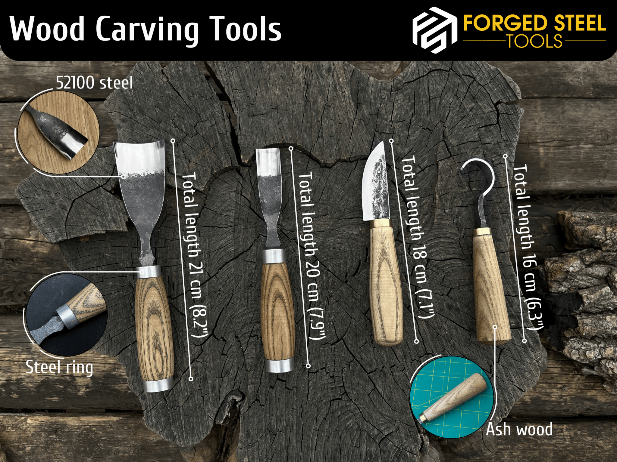 4 - Piece Wood Carving Tool Set - 4
