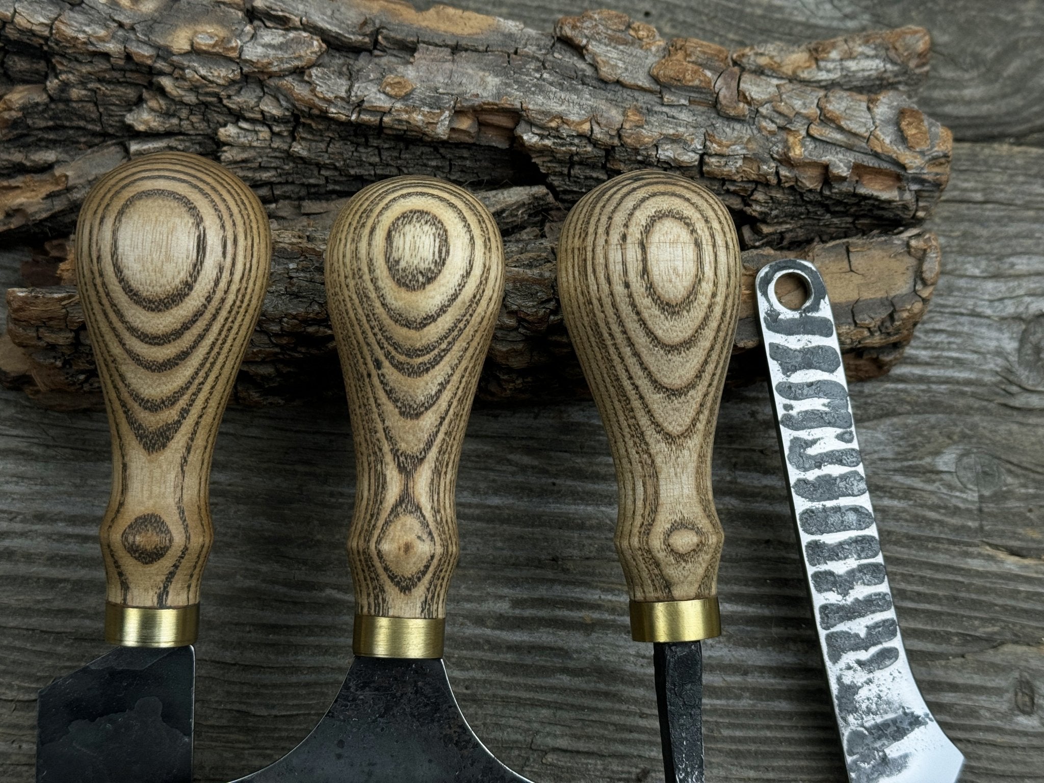 4 - Piece Leather Tool Set with Leather Sheaths - 6