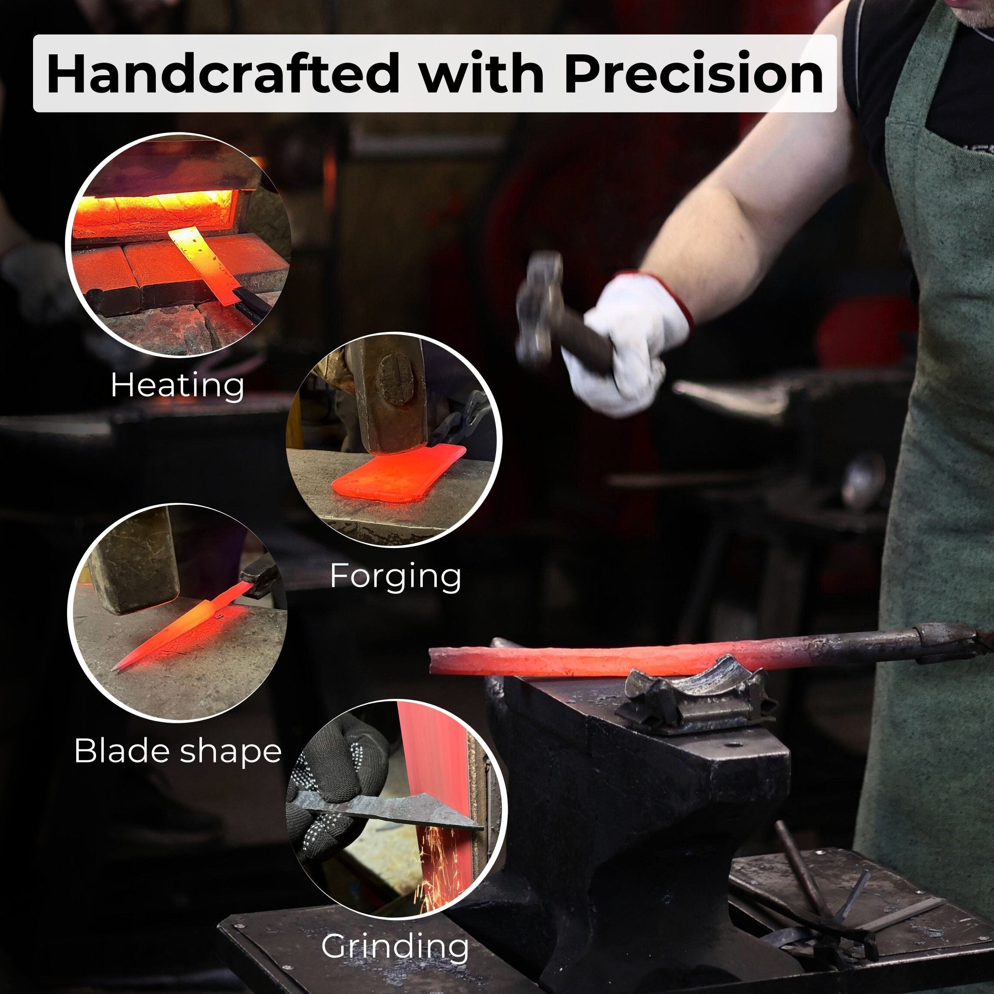 4 - Piece Leather Tool Set with Leather Sheaths - 9