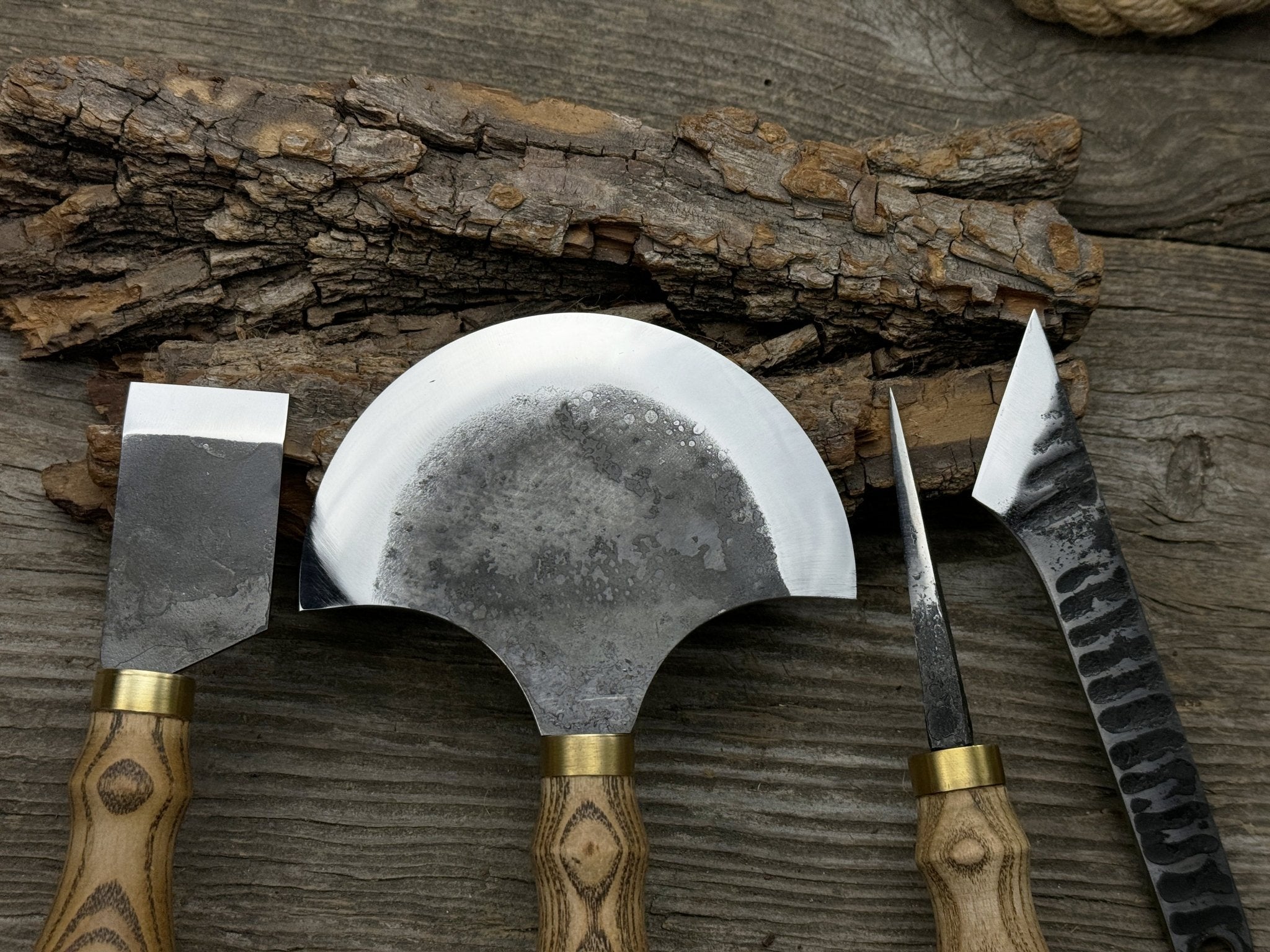 4 - Piece Leather Tool Set with Leather Sheaths - 2