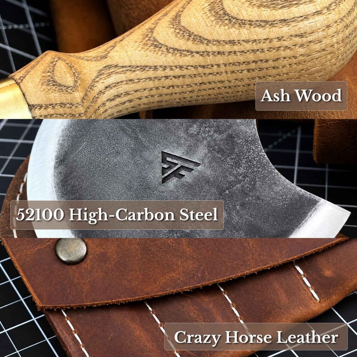 4-Piece Leatherworking Tool Set with Leather Sheaths - 8