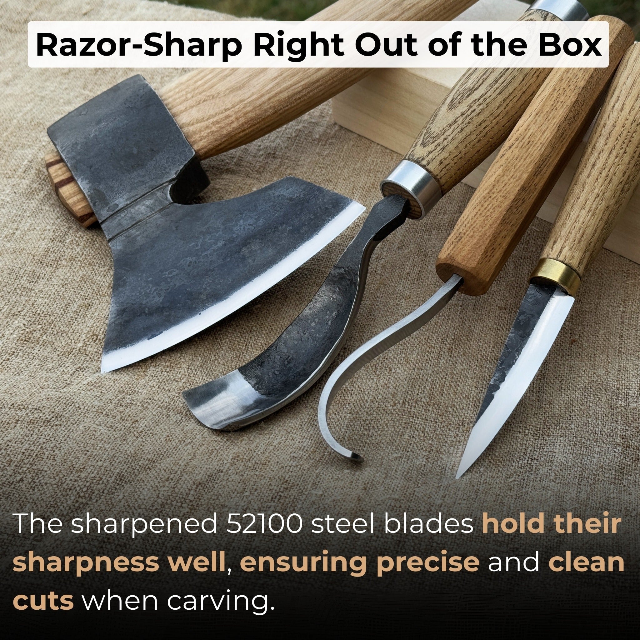 4 - Piece Spoon Carving Tool Set - 3