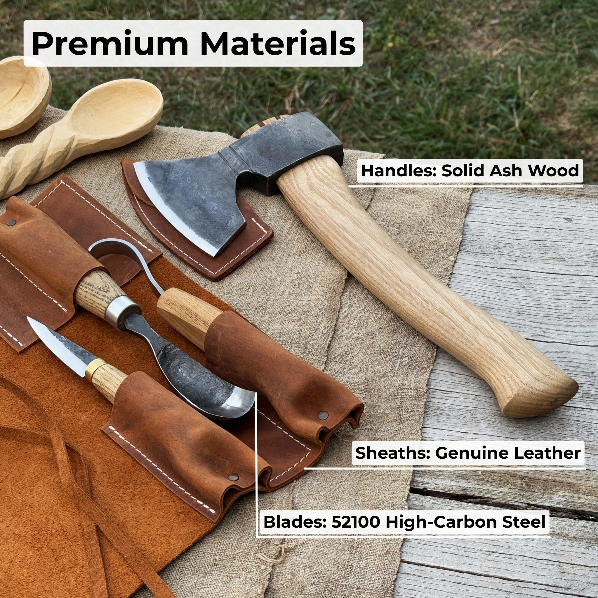 4 - Piece Spoon Carving Tool Set - 7