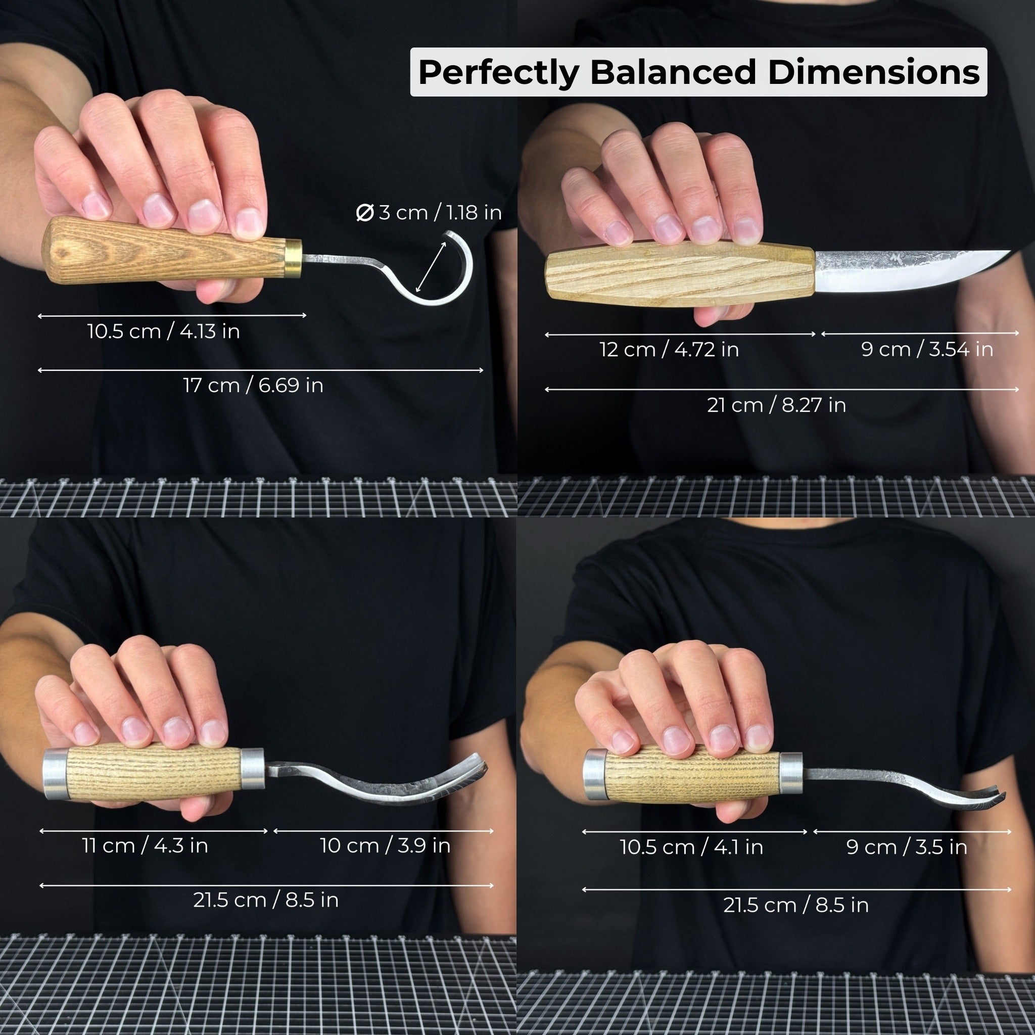 4 - Piece Spoon Carving Tool Set with Leather Roll - 6