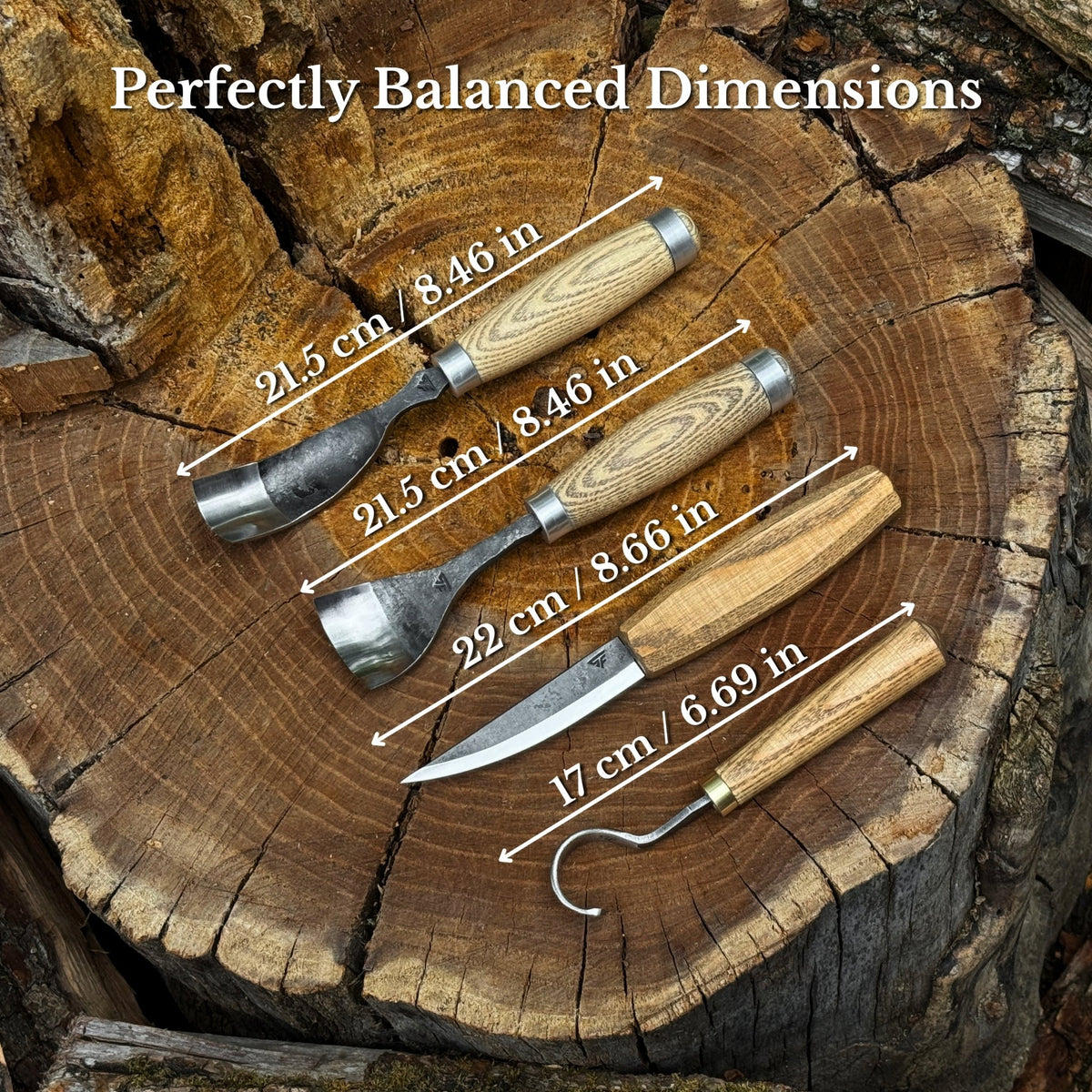 4-Piece Spoon Carving Tool Set with Leather Roll - 3