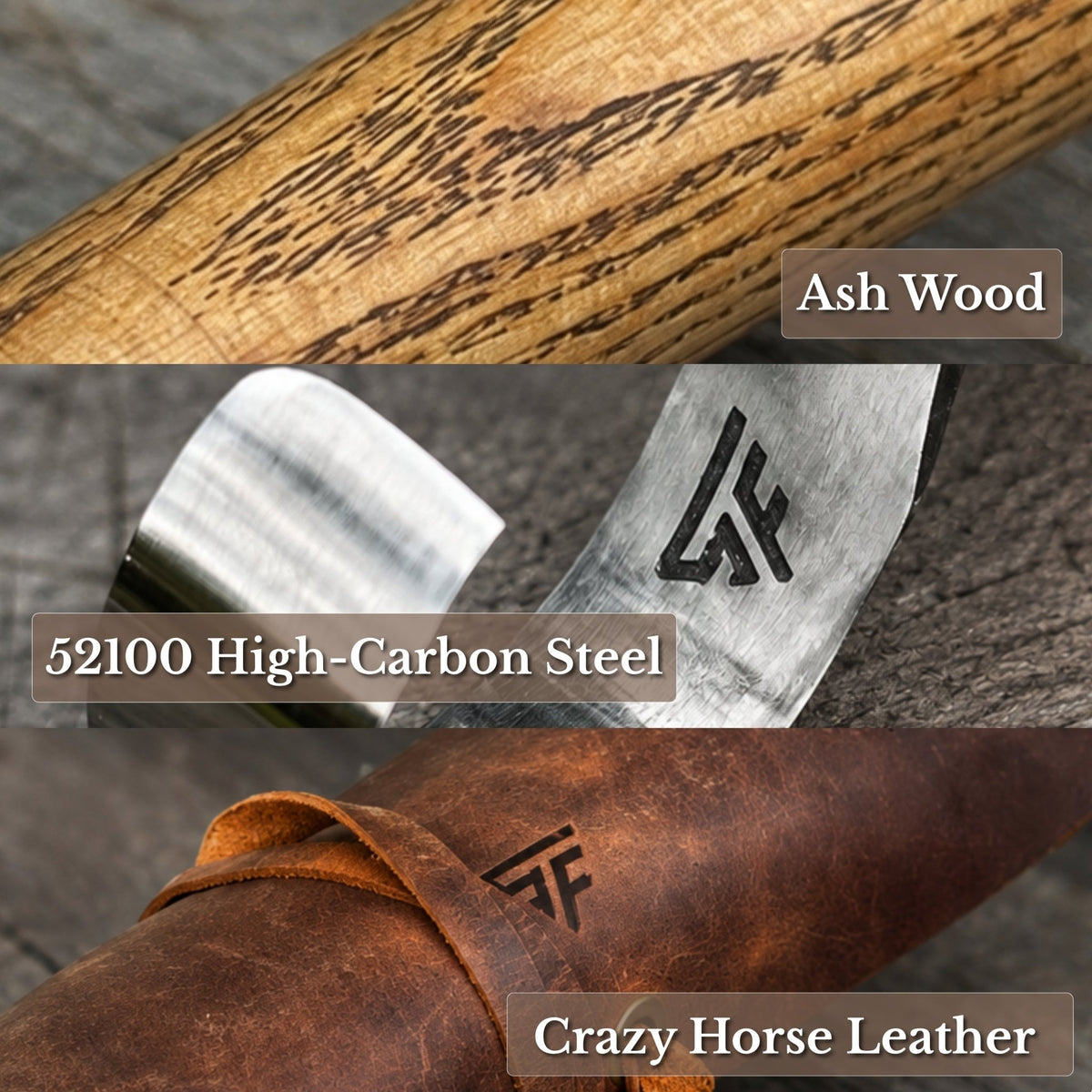 4-Piece Spoon Carving Tool Set with Leather Roll - 7