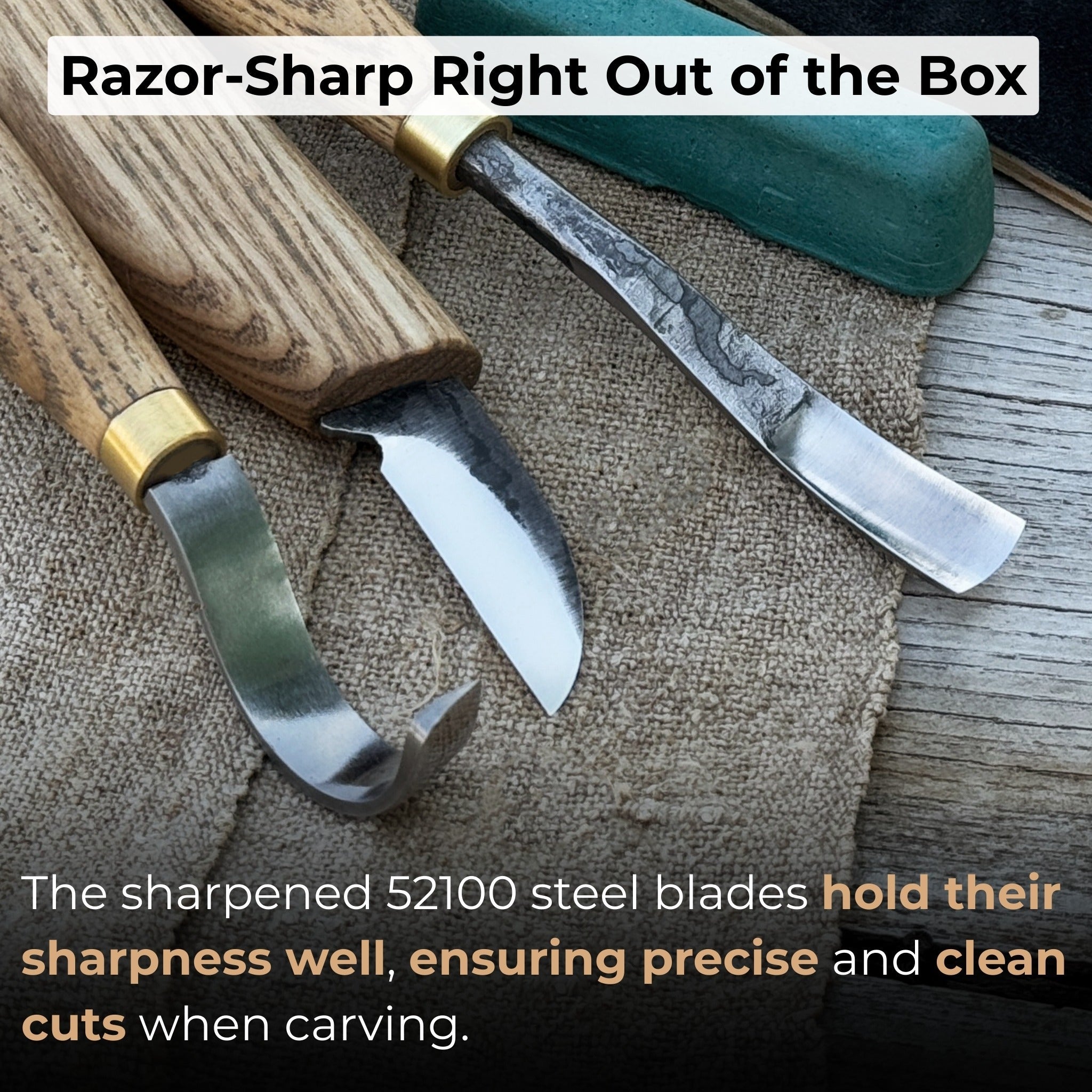 4 - Piece Spoon Carving Tool Set with Sharpening Board - 3