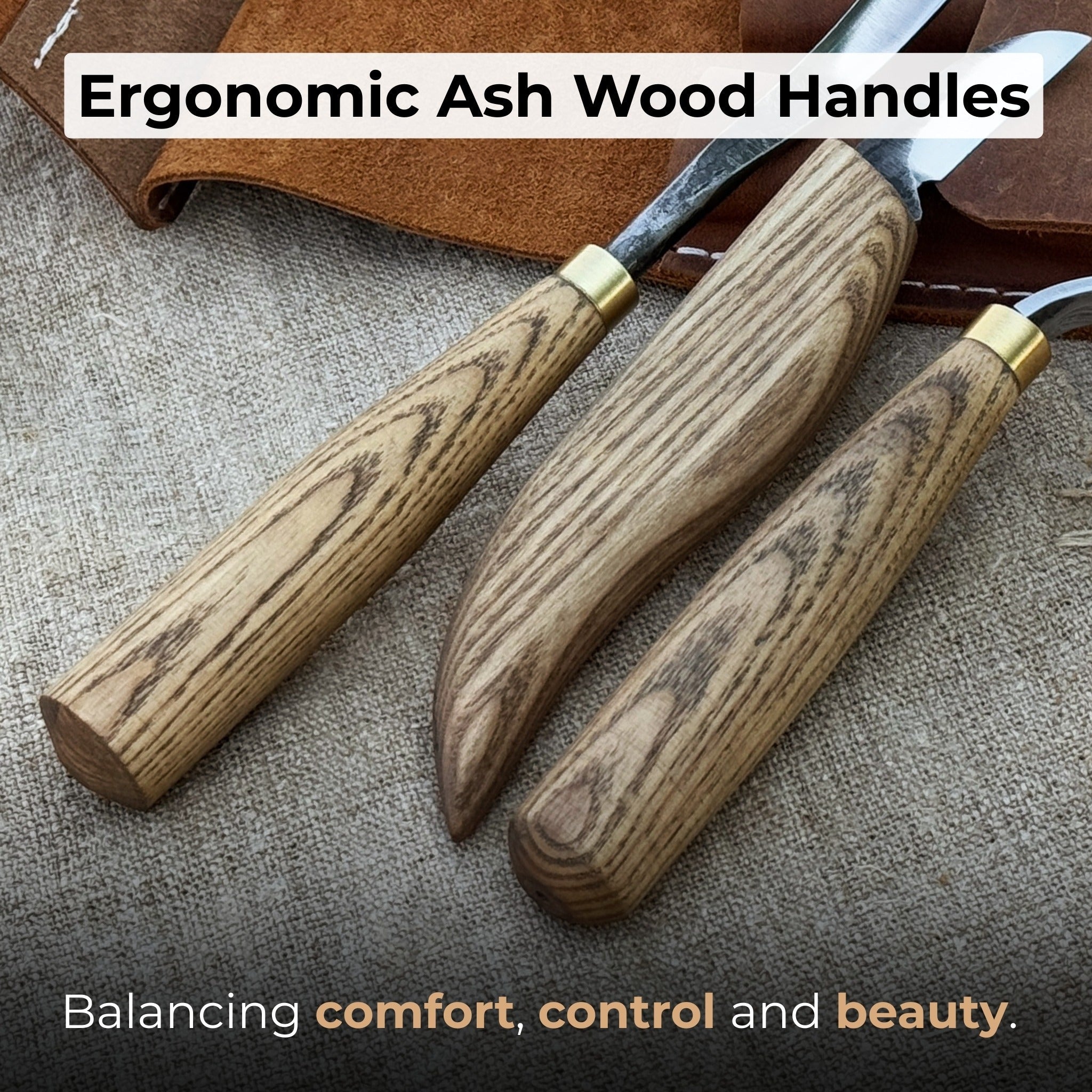 4 - Piece Spoon Carving Tool Set with Sharpening Board - 4