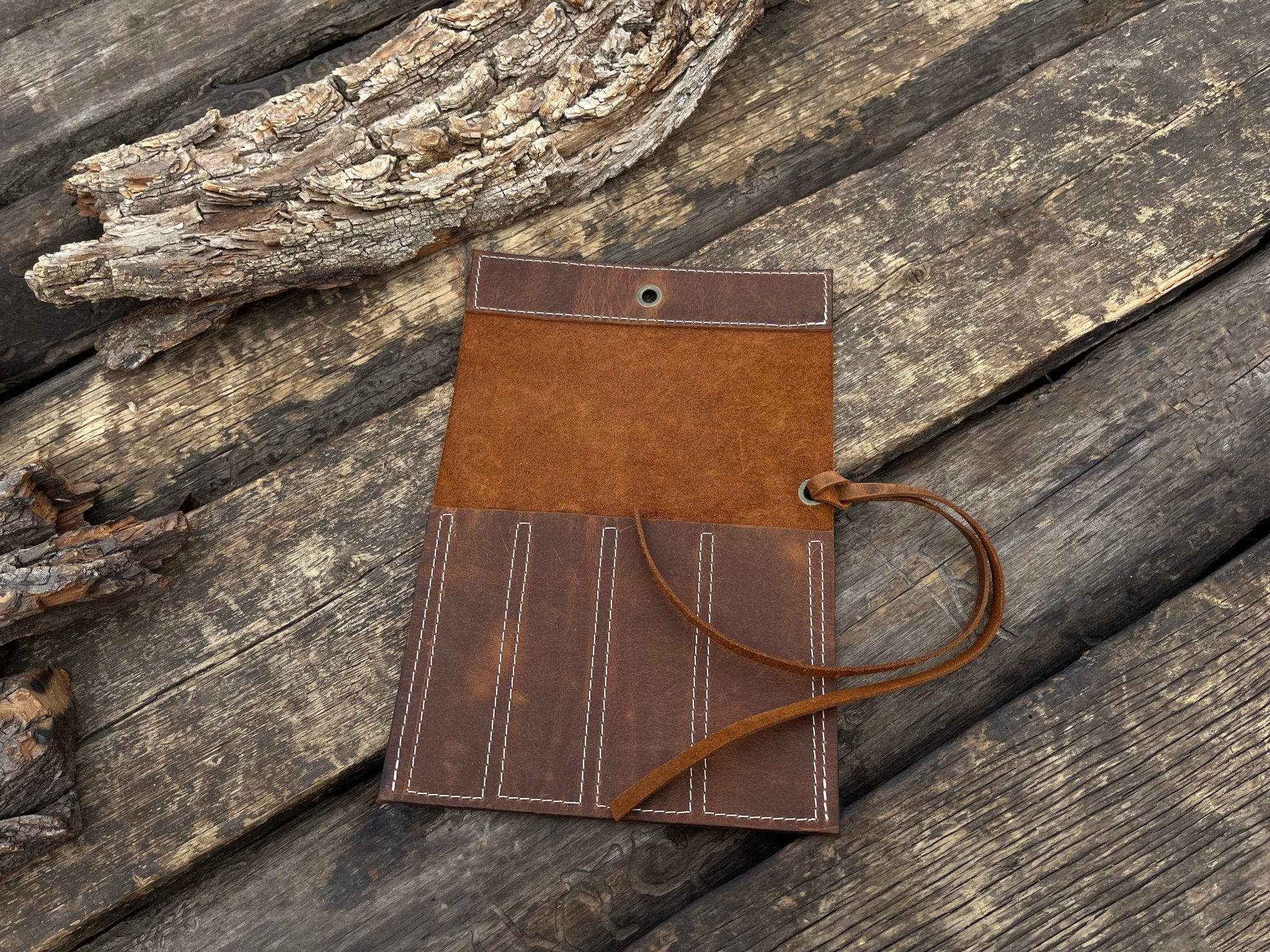 4 Pocket Leather Chisel Roll - 3