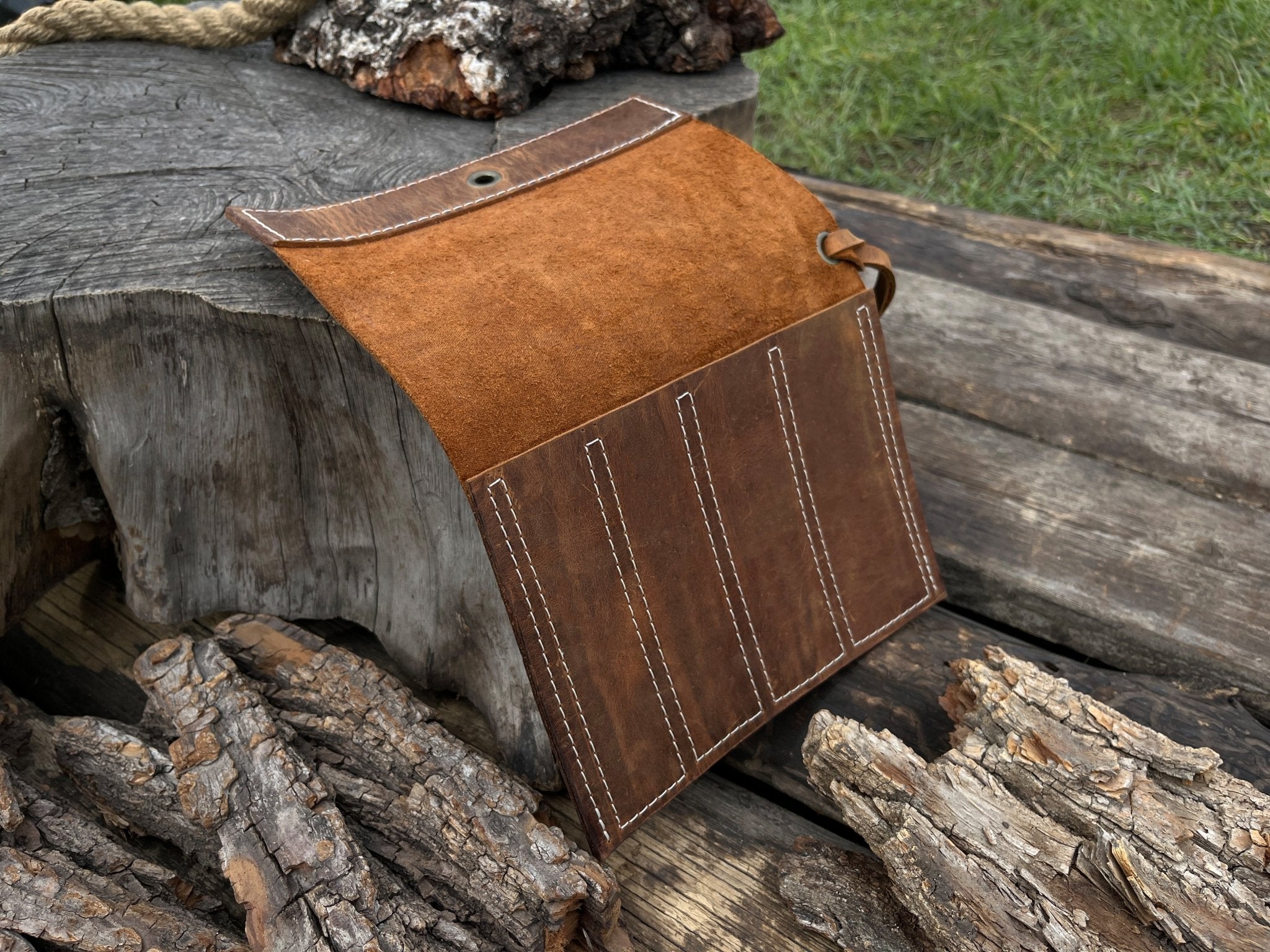4 Pocket Leather Chisel Roll - 8