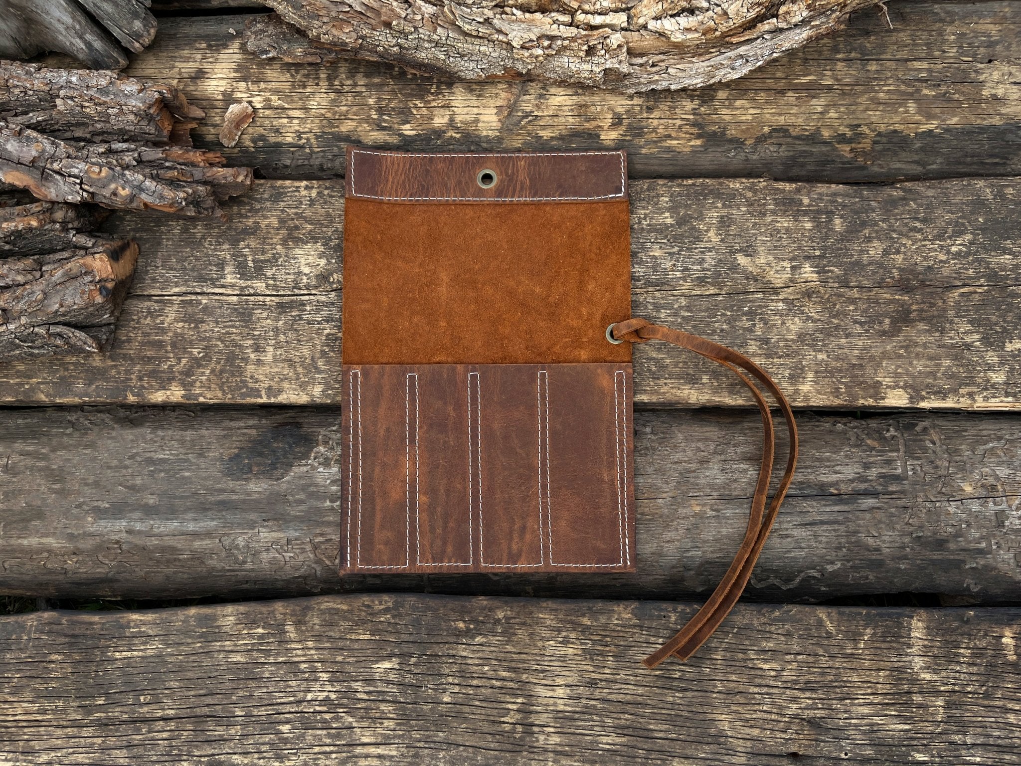 4 Pocket Leather Chisel Roll - 7