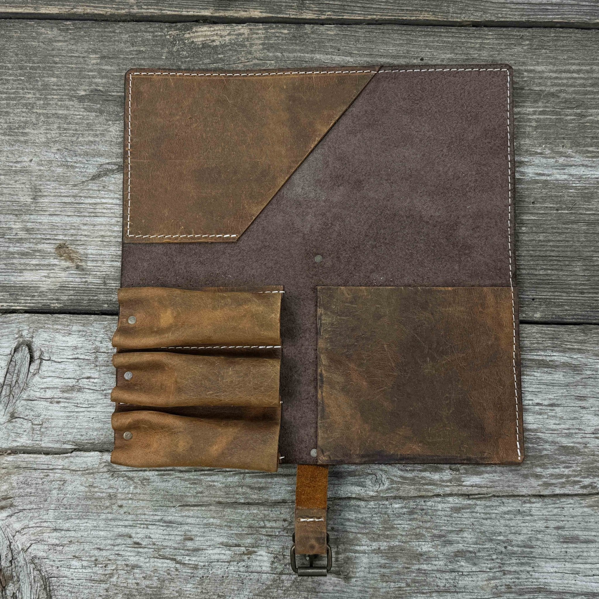 4 Pocket Leather Tool Roll for Carving Tools - 1