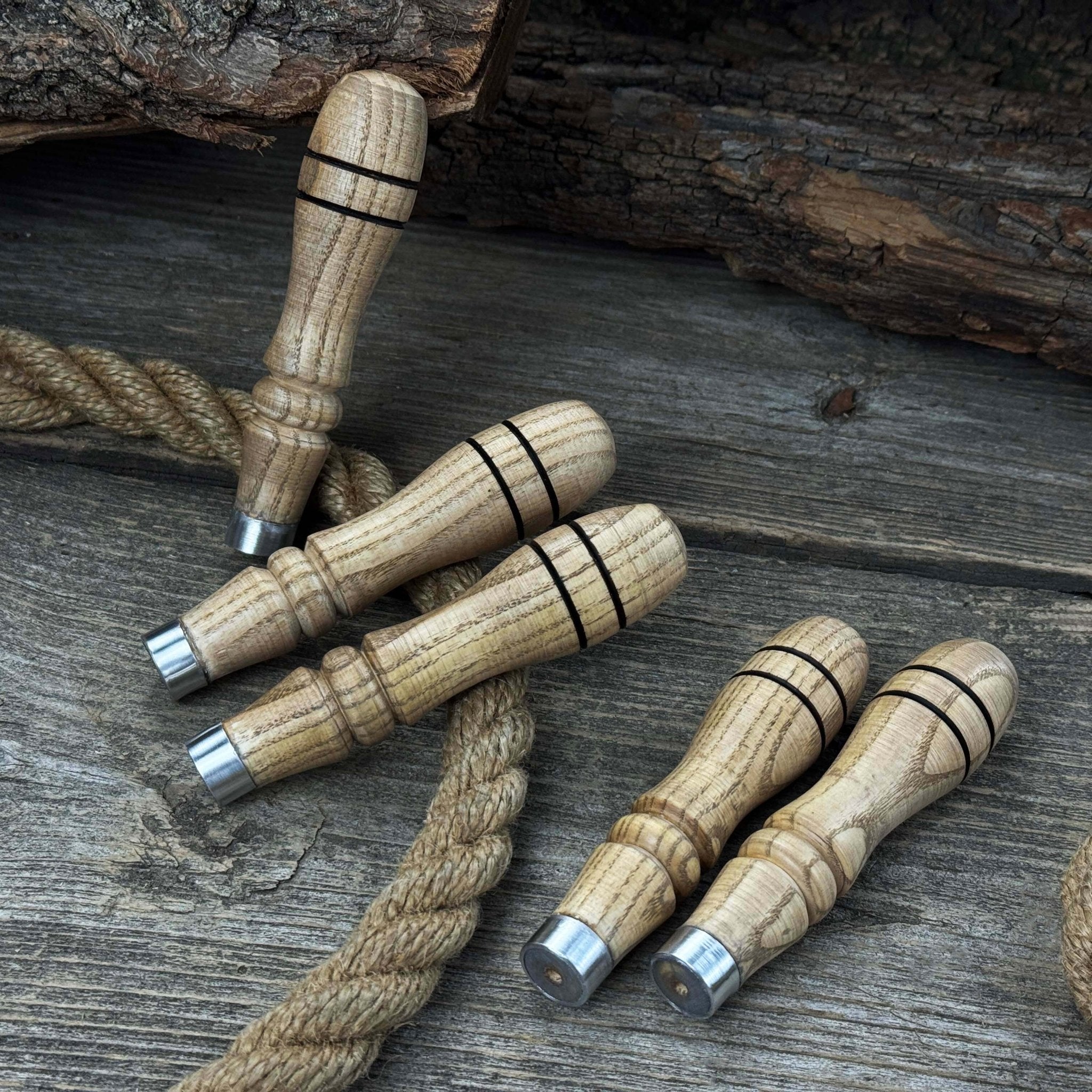 5 - Piece Ash Handle Set with Rings - 4