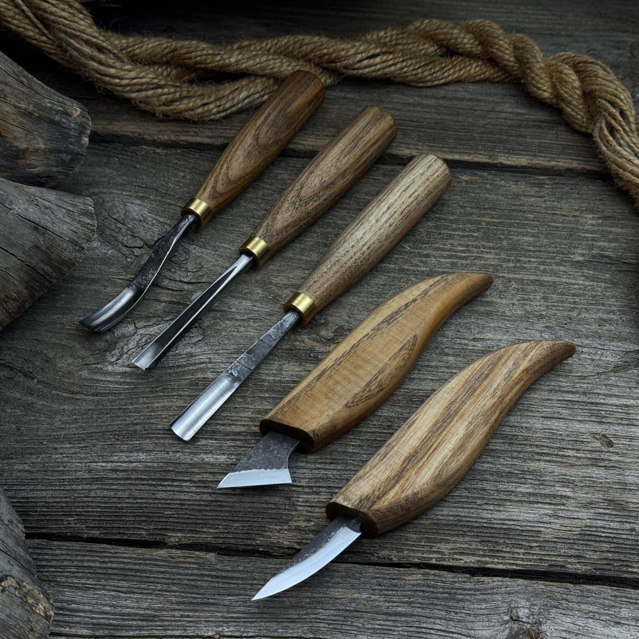 5 - Piece Detail Wood Carving Set - 5