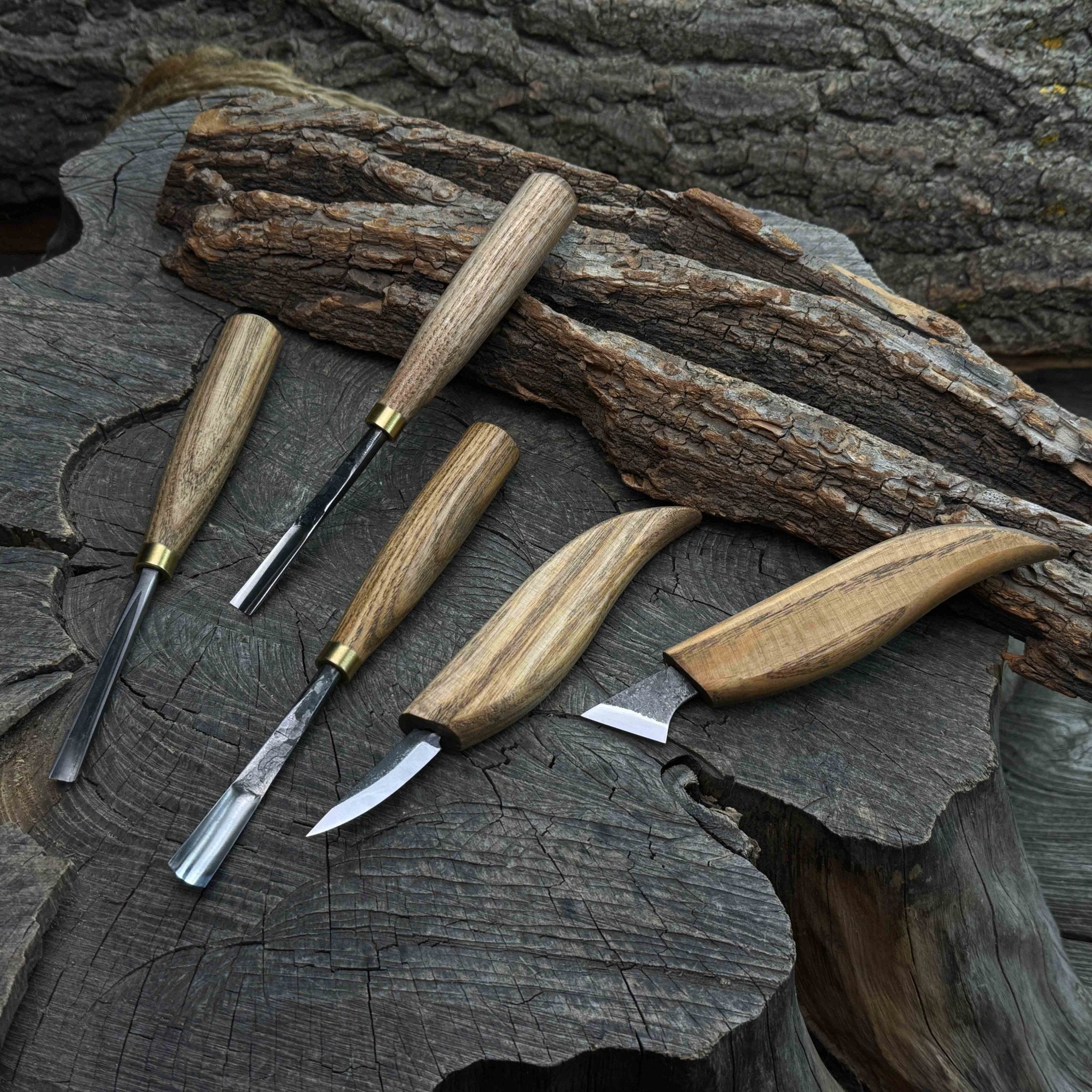 5 - Piece Detail Wood Carving Set - 2