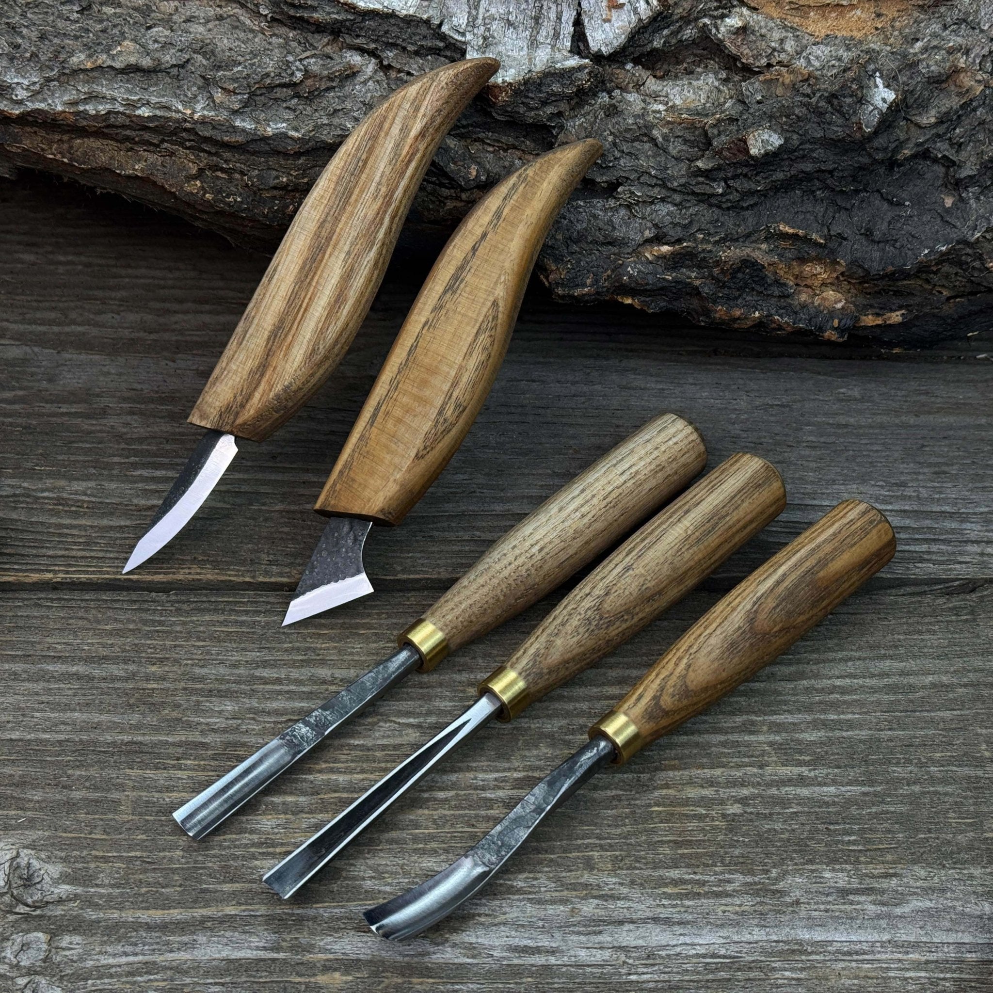 5 - Piece Detail Wood Carving Set - 4