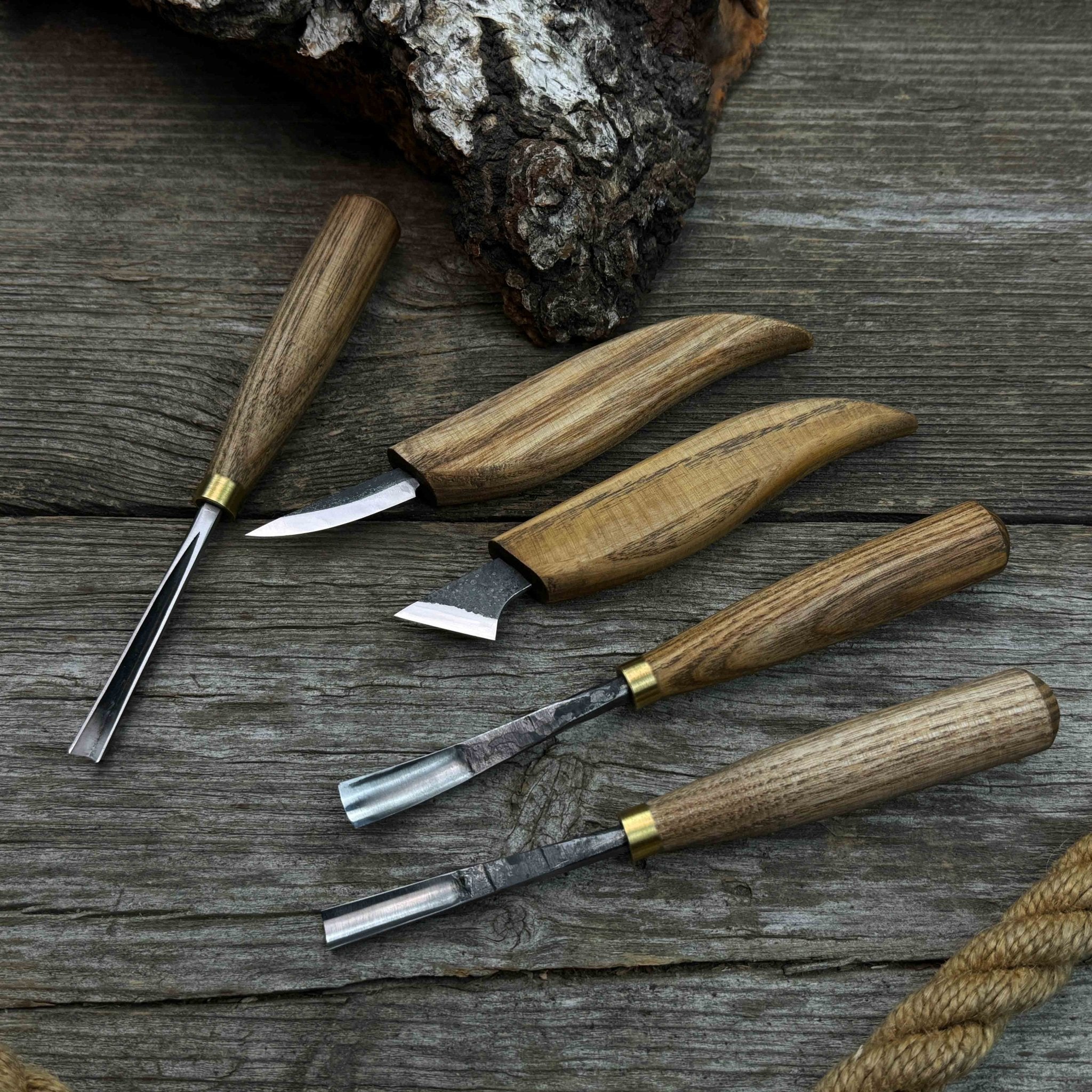 5 - Piece Detail Wood Carving Set - 6