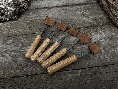 5 - Piece Hand - Forged Spoon (Short) Bent Gouge Set - 2