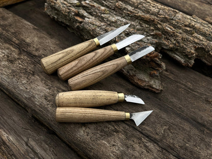 5 - Piece Hand - Forged Wood Carving Knife Set - 2