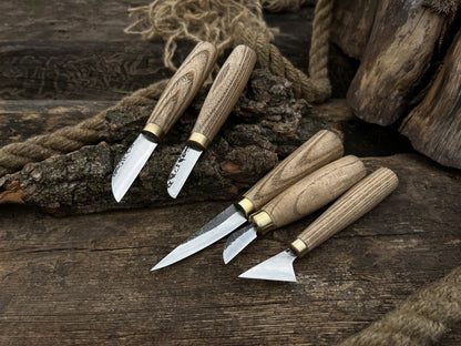 5 - Piece Hand - Forged Wood Carving Knife Set - 6