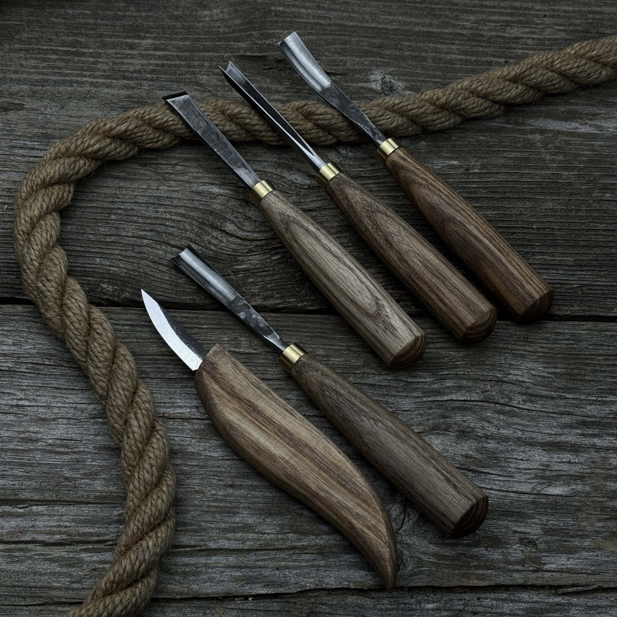 5 - Piece Hand - Forged Wood Carving Tool Set - 5
