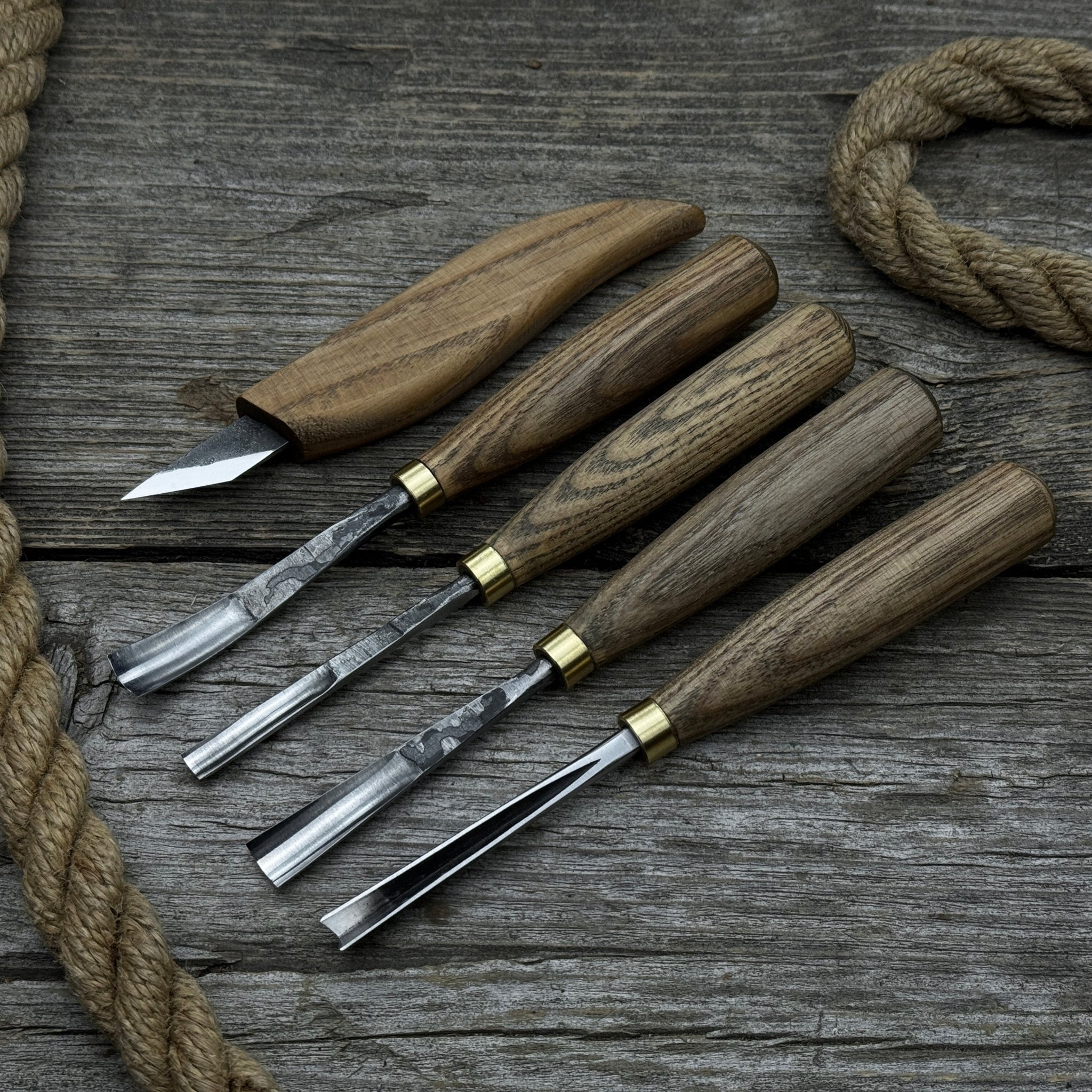 5 - Piece Wood Carving Set – Whittling Knife & Gouges - 6