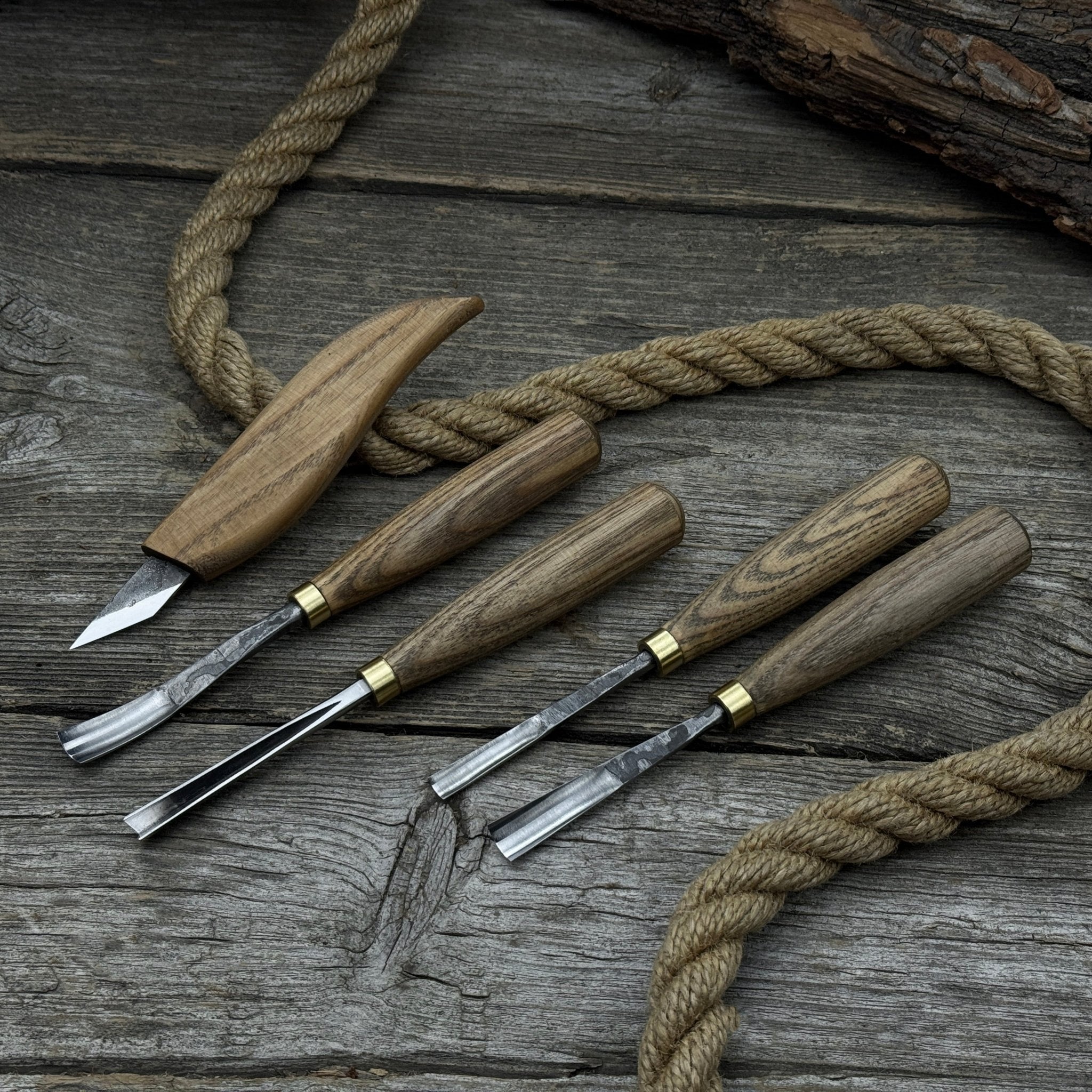 5 - Piece Wood Carving Set – Whittling Knife & Gouges - 3