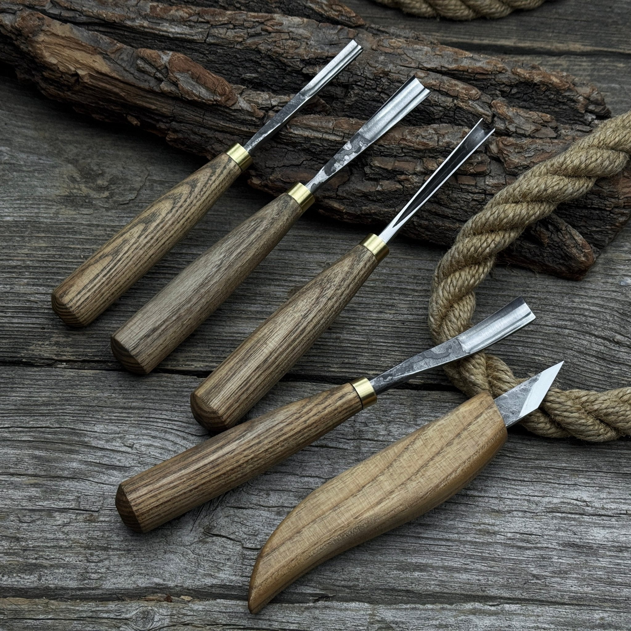 5 - Piece Wood Carving Set – Whittling Knife & Gouges - 9