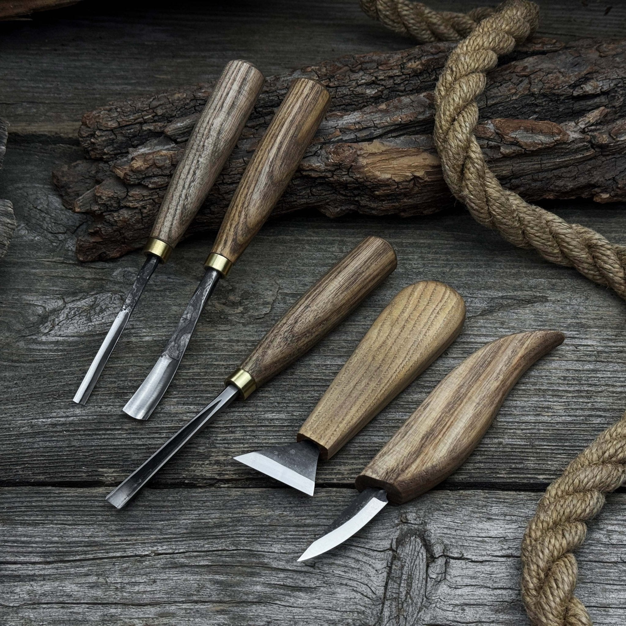 5 - Piece Wood Carving Tool Set – Carving Knives, Chisels & Gouges - 4