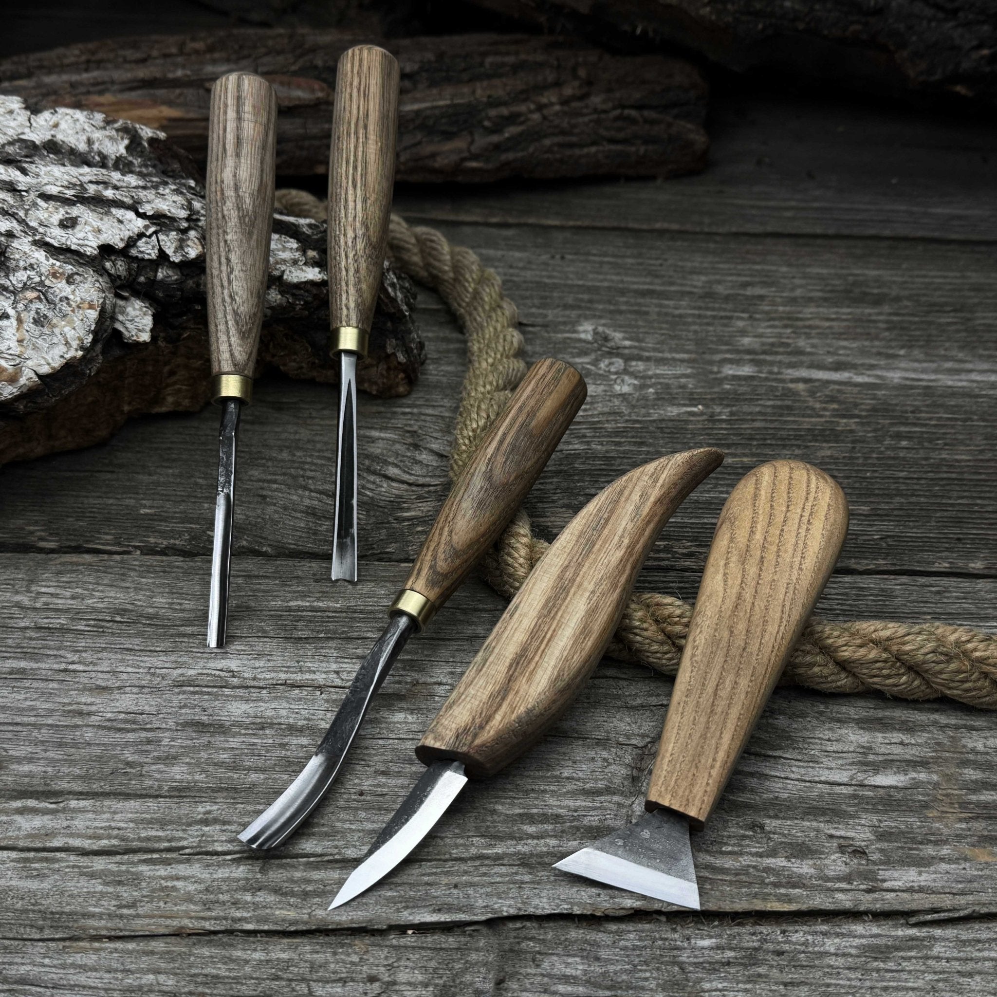 5 - Piece Wood Carving Tool Set – Carving Knives, Chisels & Gouges - 3