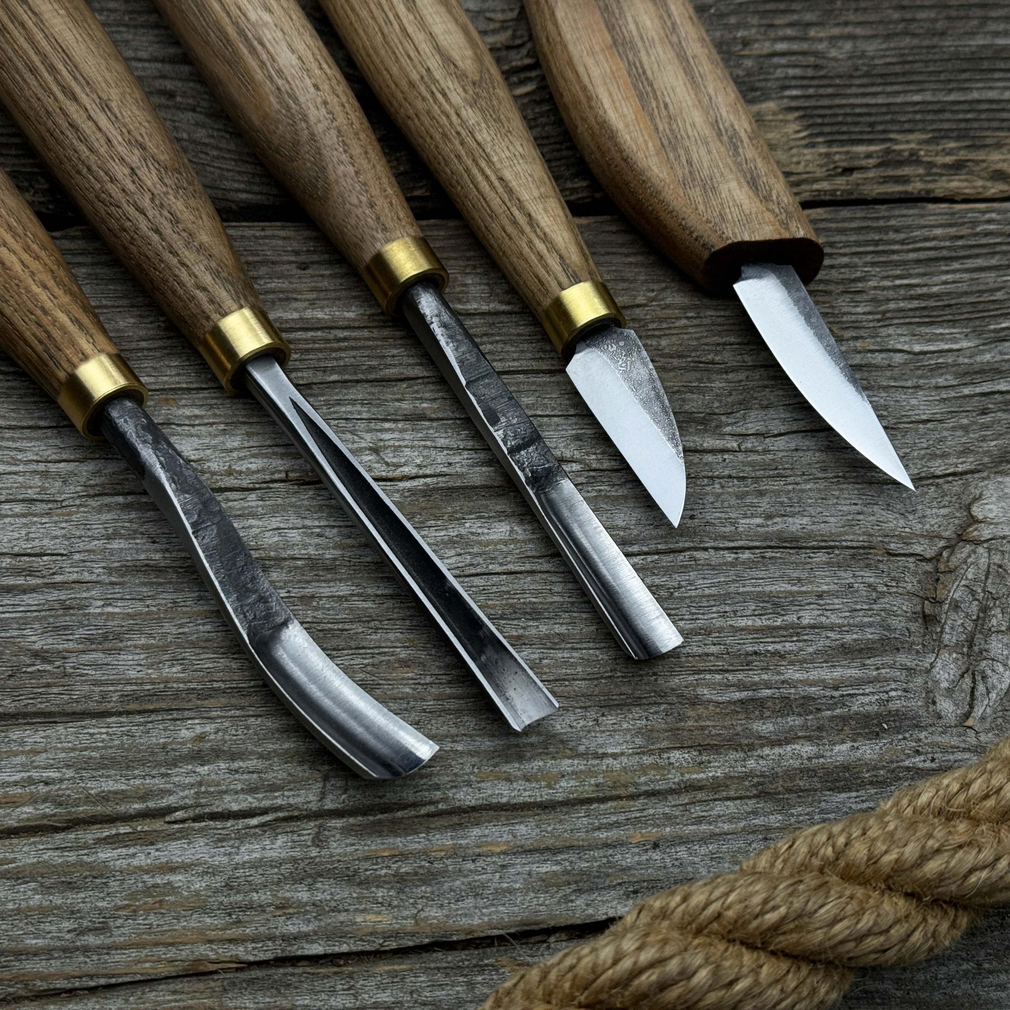 5 - Piece Wood Carving Tool Set with Sharpening Board & Leather Case - 7