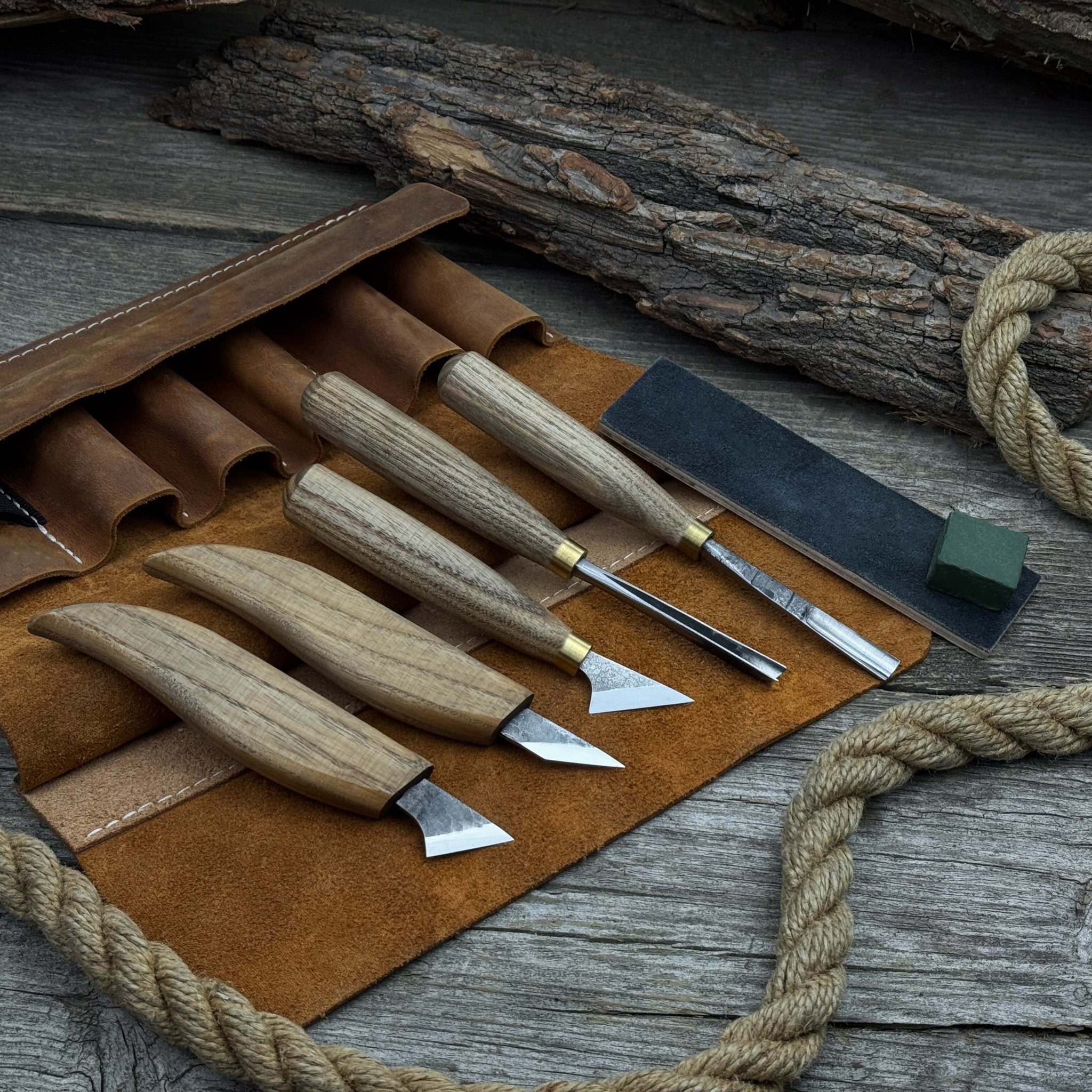 5 - Piece Wood Carving Tool Set with Sharpening Board - 4