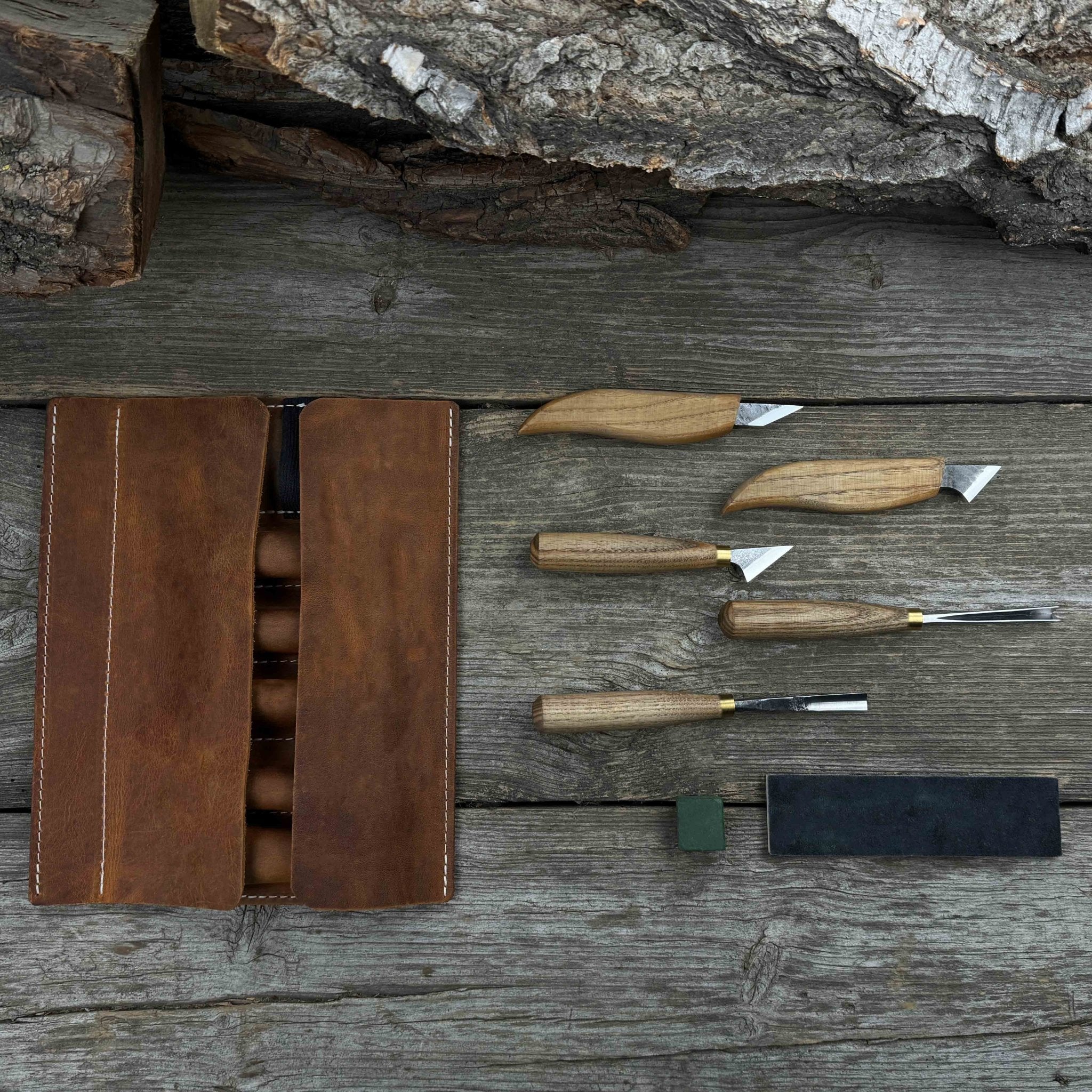 5 - Piece Wood Carving Tool Set with Sharpening Board - 3