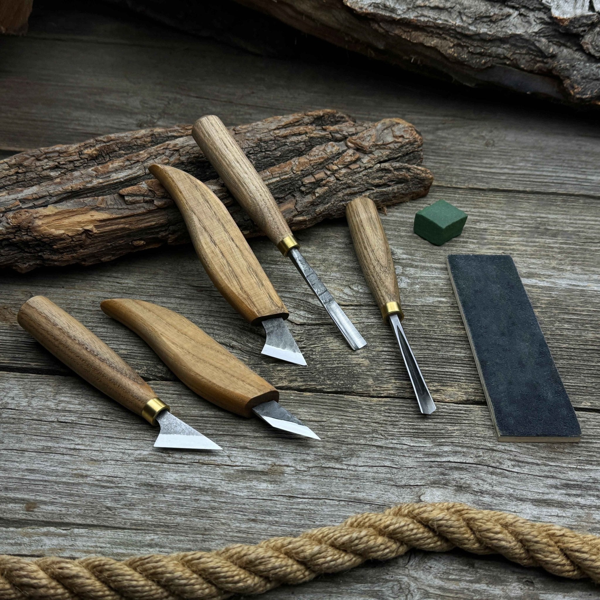 5 - Piece Wood Carving Tool Set with Sharpening Board - 2