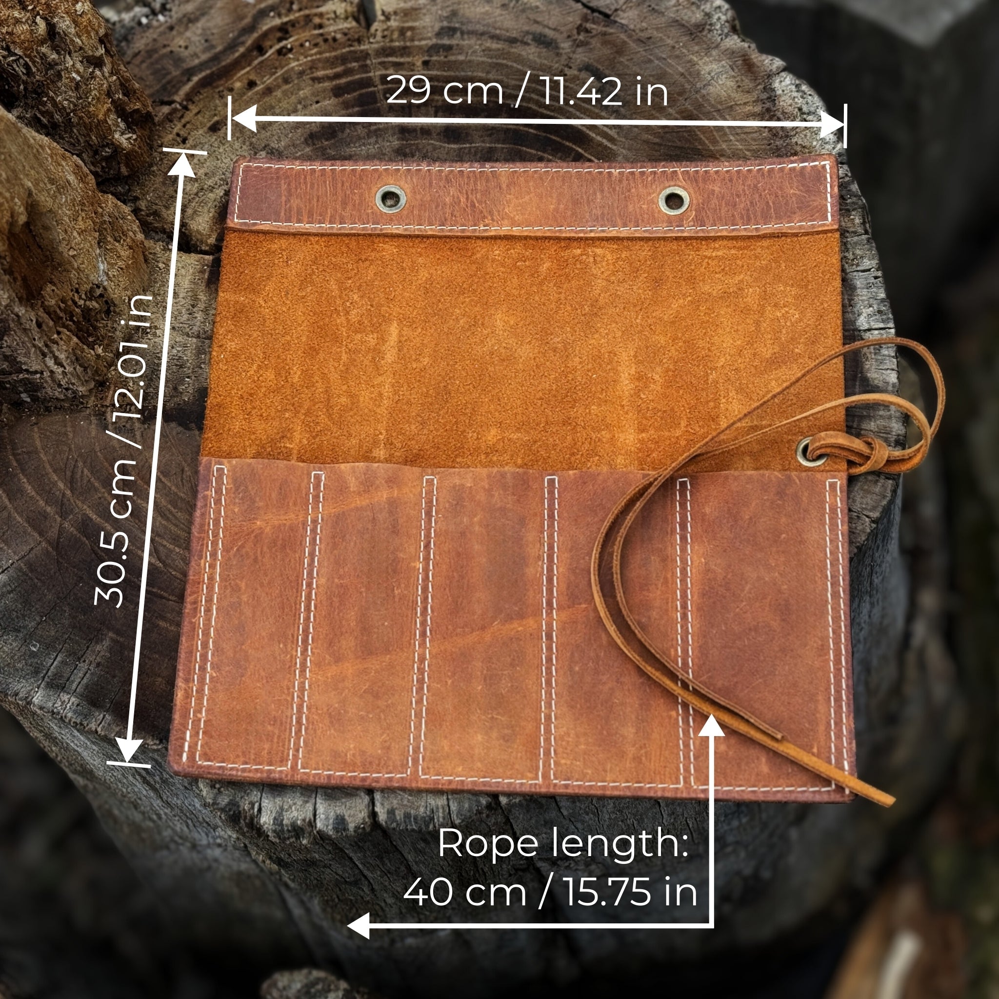 5 Pocket Leather Chisel Roll - 3