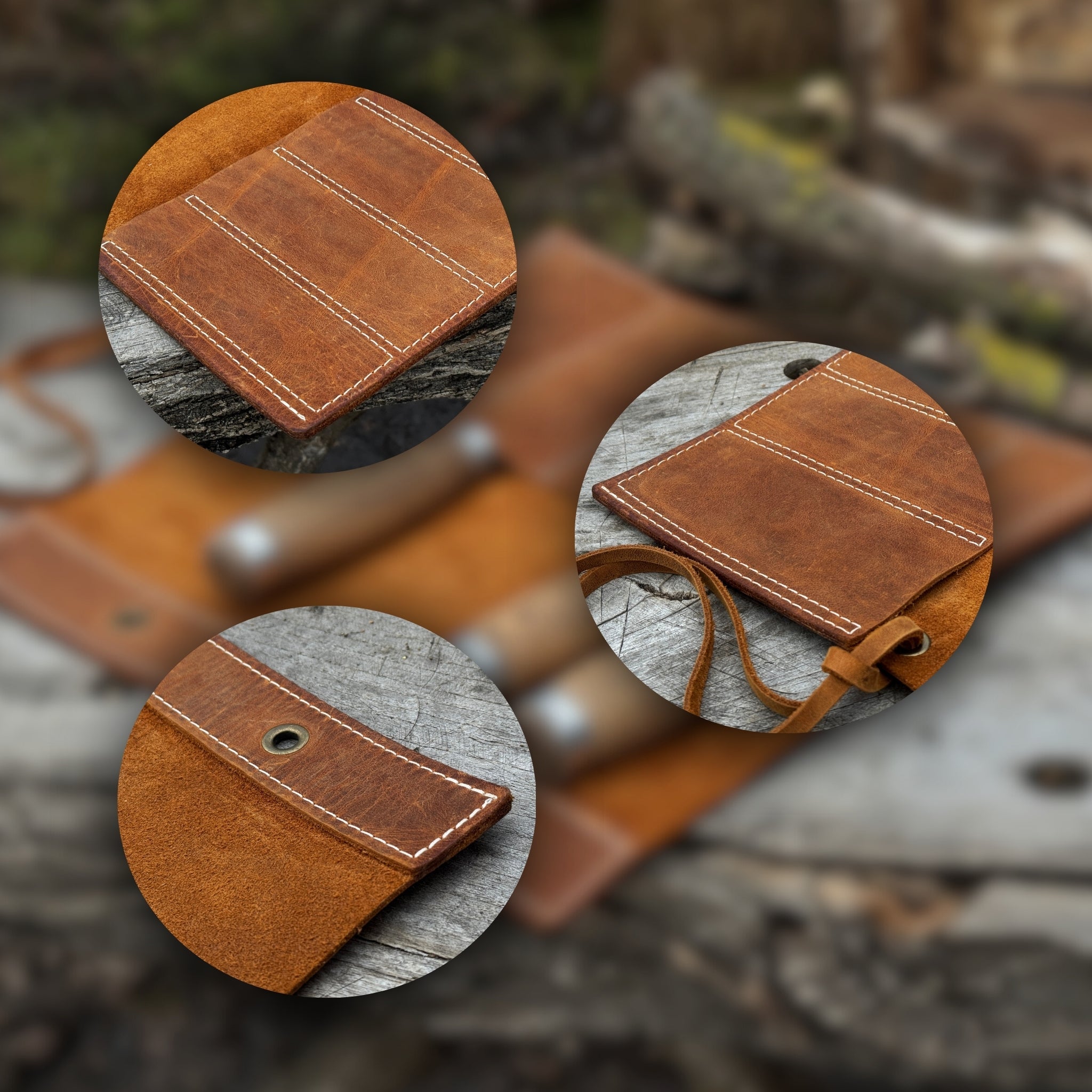 5 Pocket Leather Chisel Roll - 7