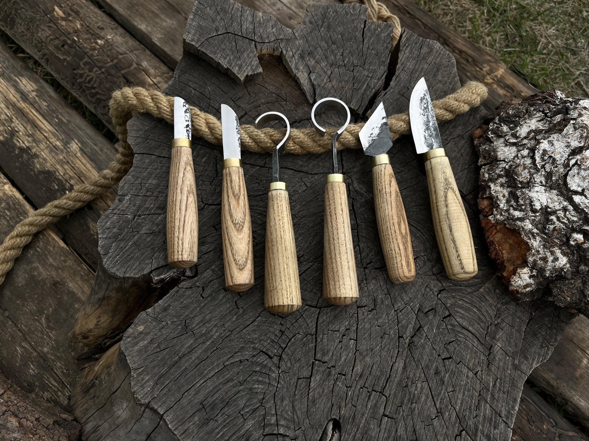 6 - Piece Hand - Forged Wood Carving Knife Set - 5