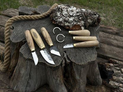 6 - Piece Hand - Forged Wood Carving Knife Set - 6