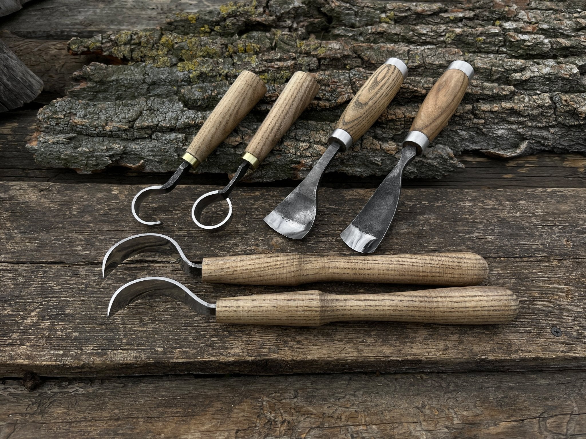 6 - Piece Hand - Forged Wood Carving Tool Set - 7